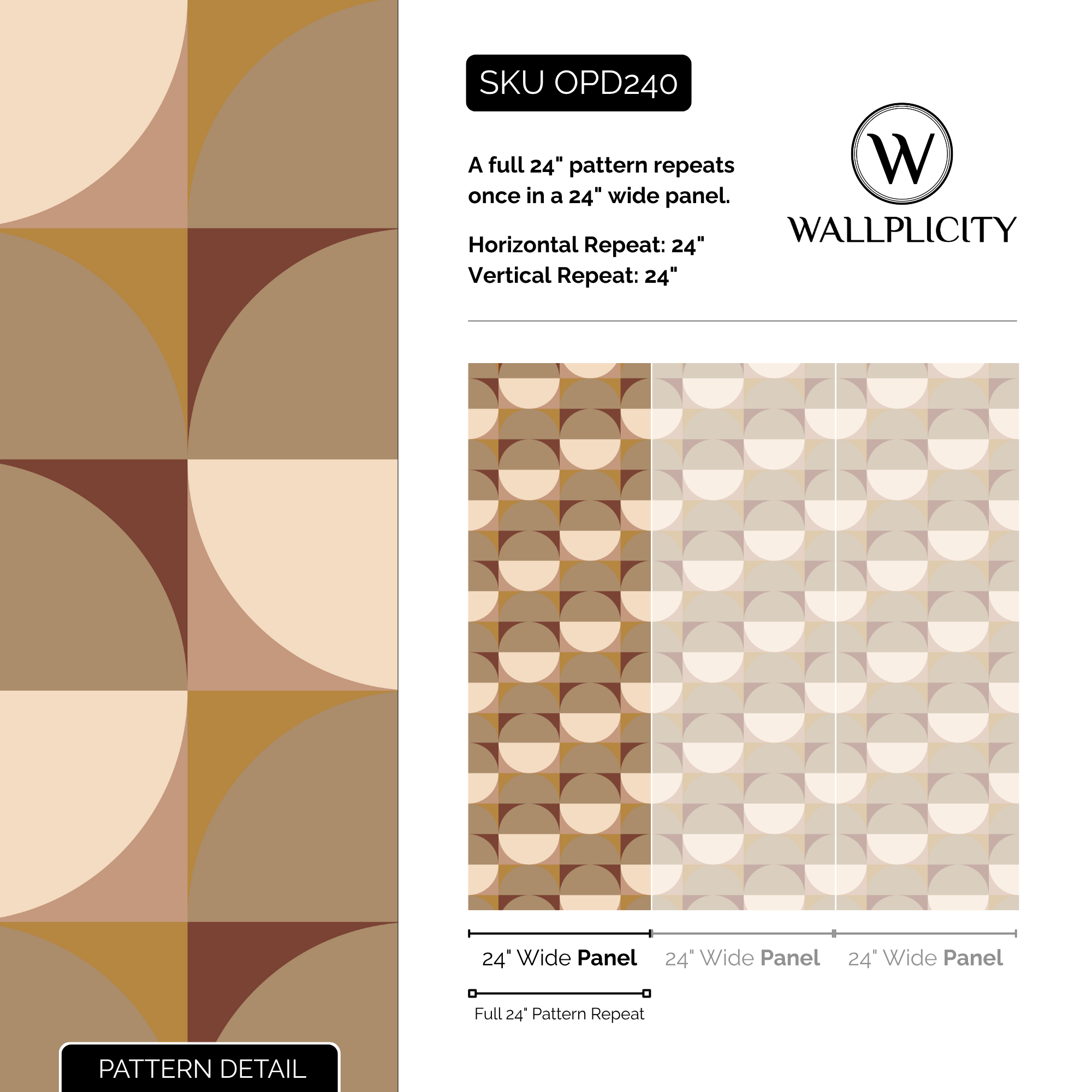 Roundabout wallpaper pattern detail and repeat size