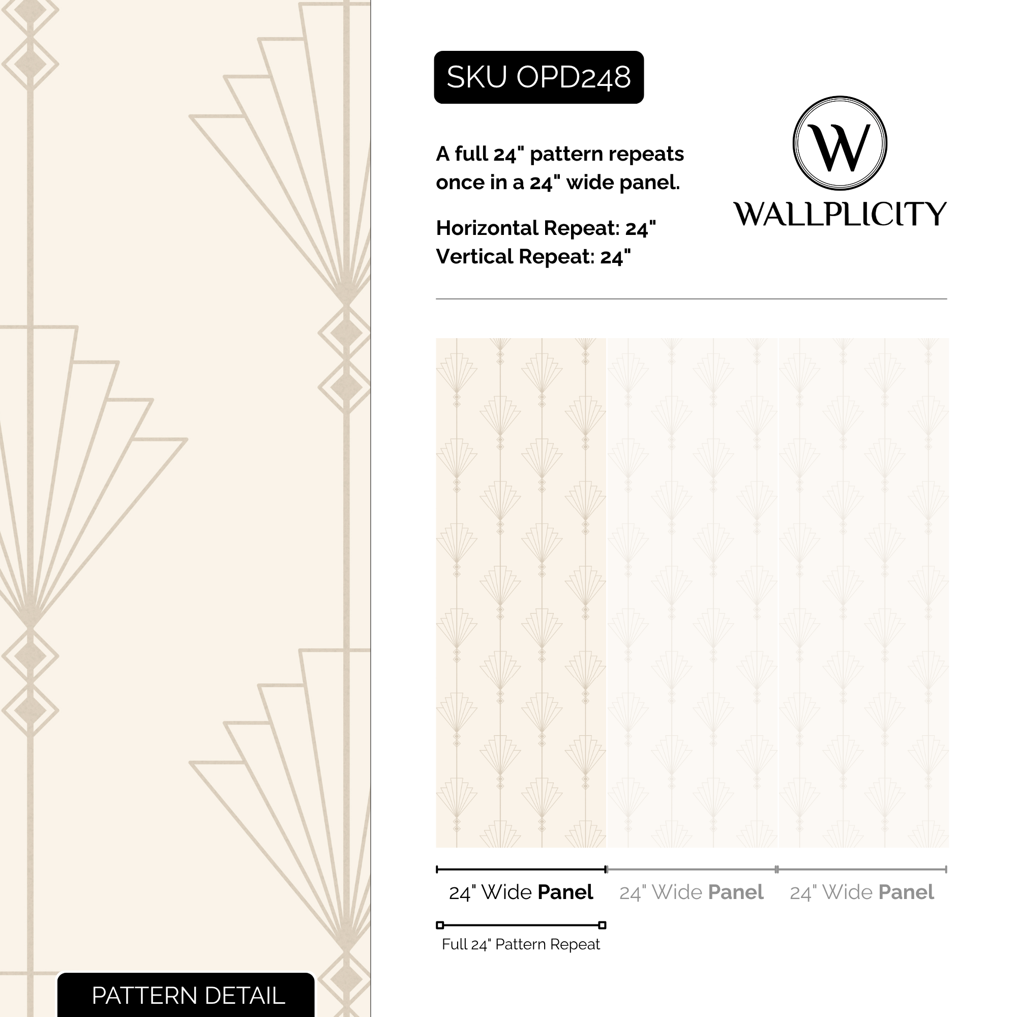 Starlite wallpaper pattern detail and repeat size