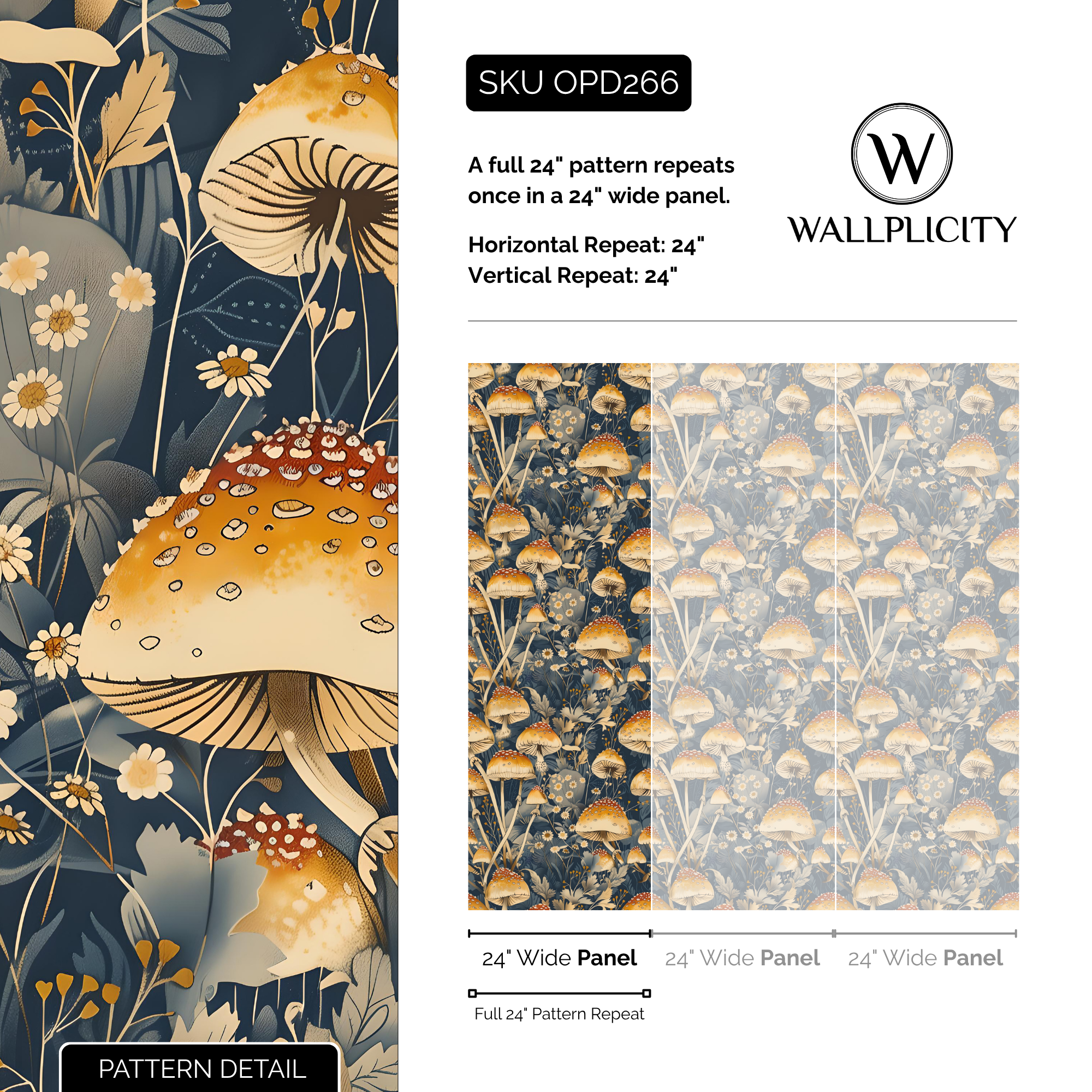 Golden Cap wallpaper pattern detail and repeat size