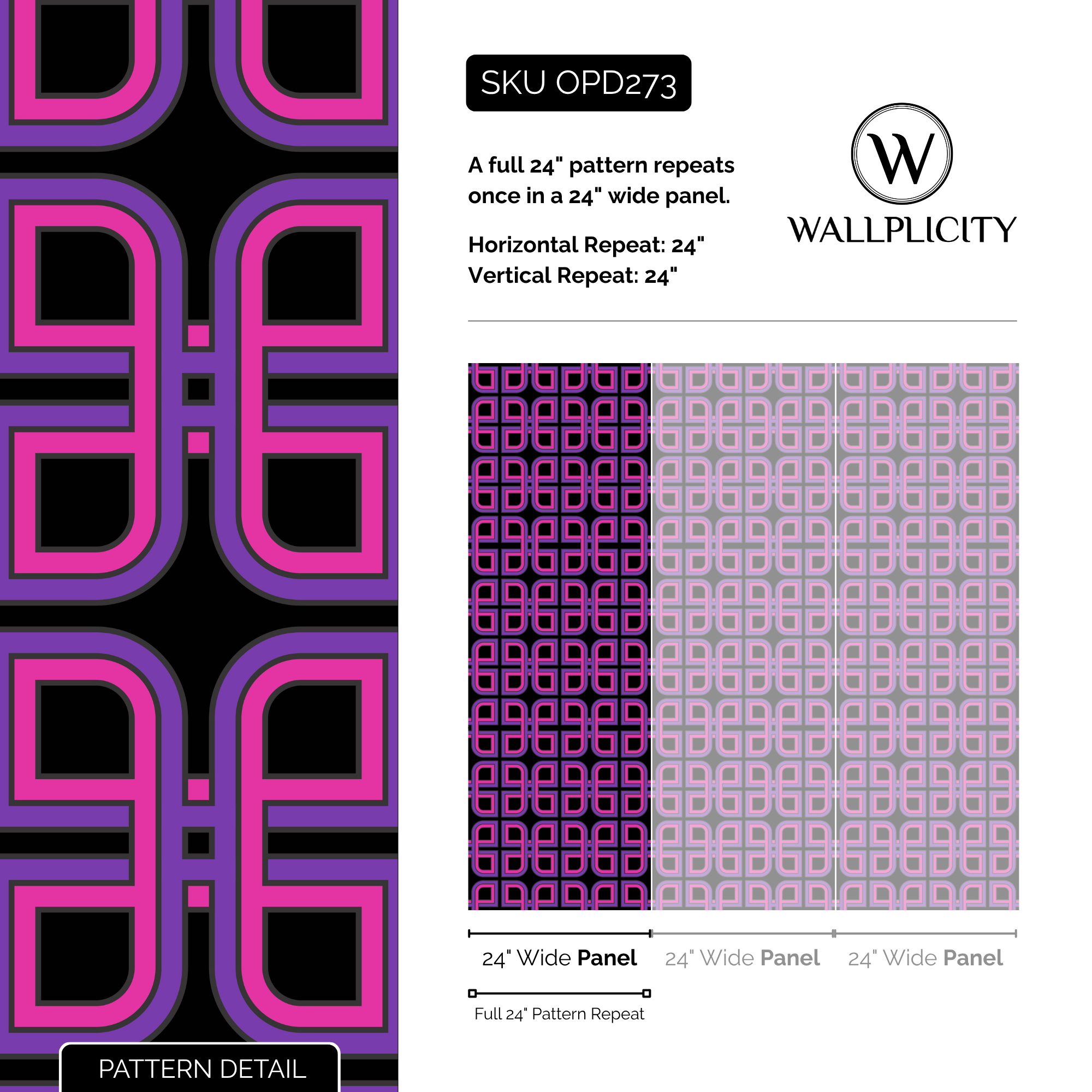 Midnight Grid wallpaper pattern detail and repeat size