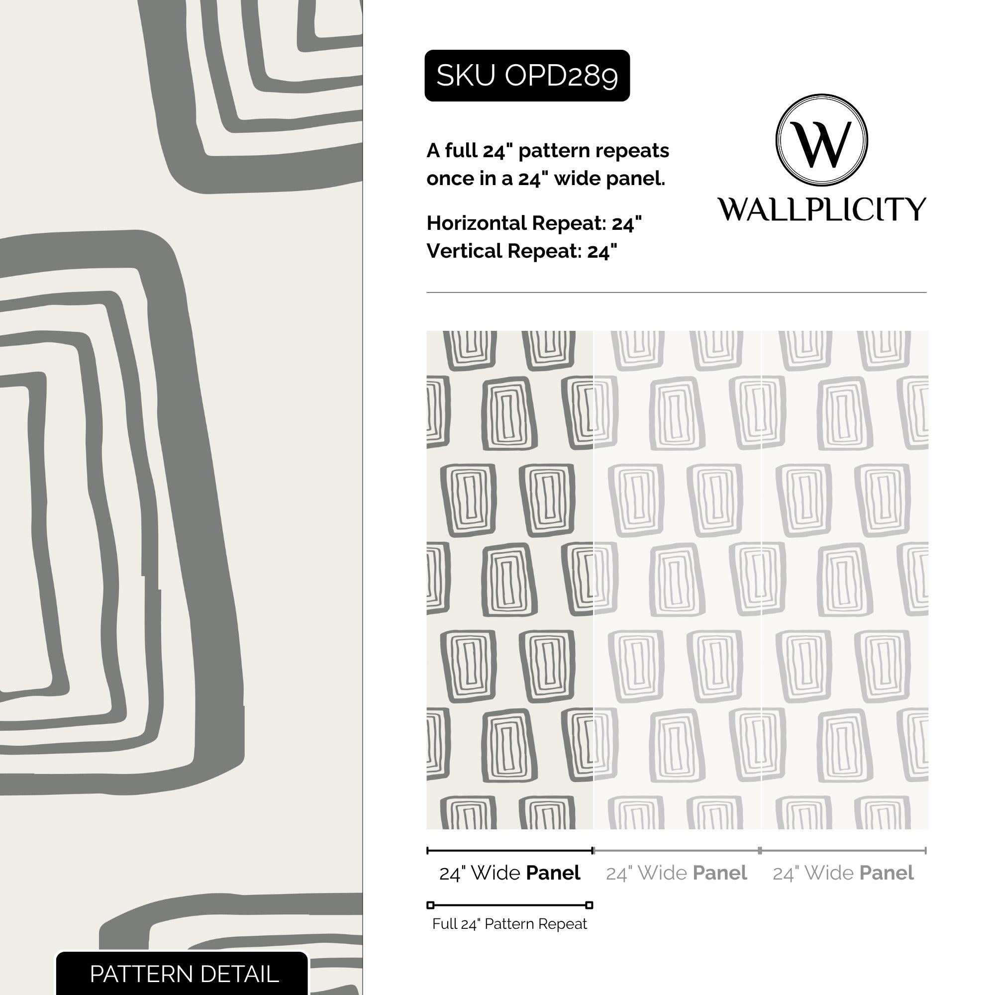 Grayscale Mod wallpaper pattern detail and repeat size