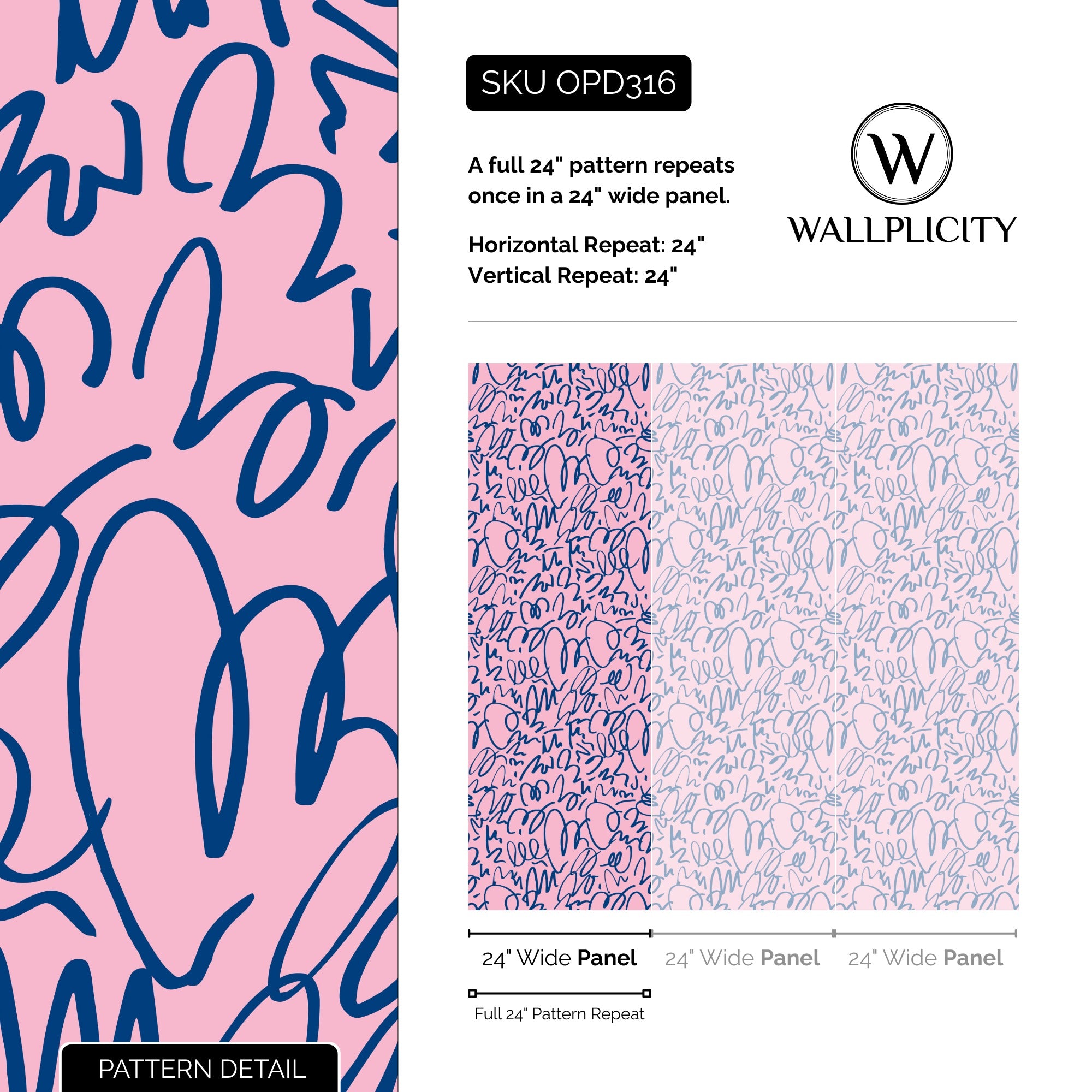 Funk & Flow wallpaper pattern detail and repeat size