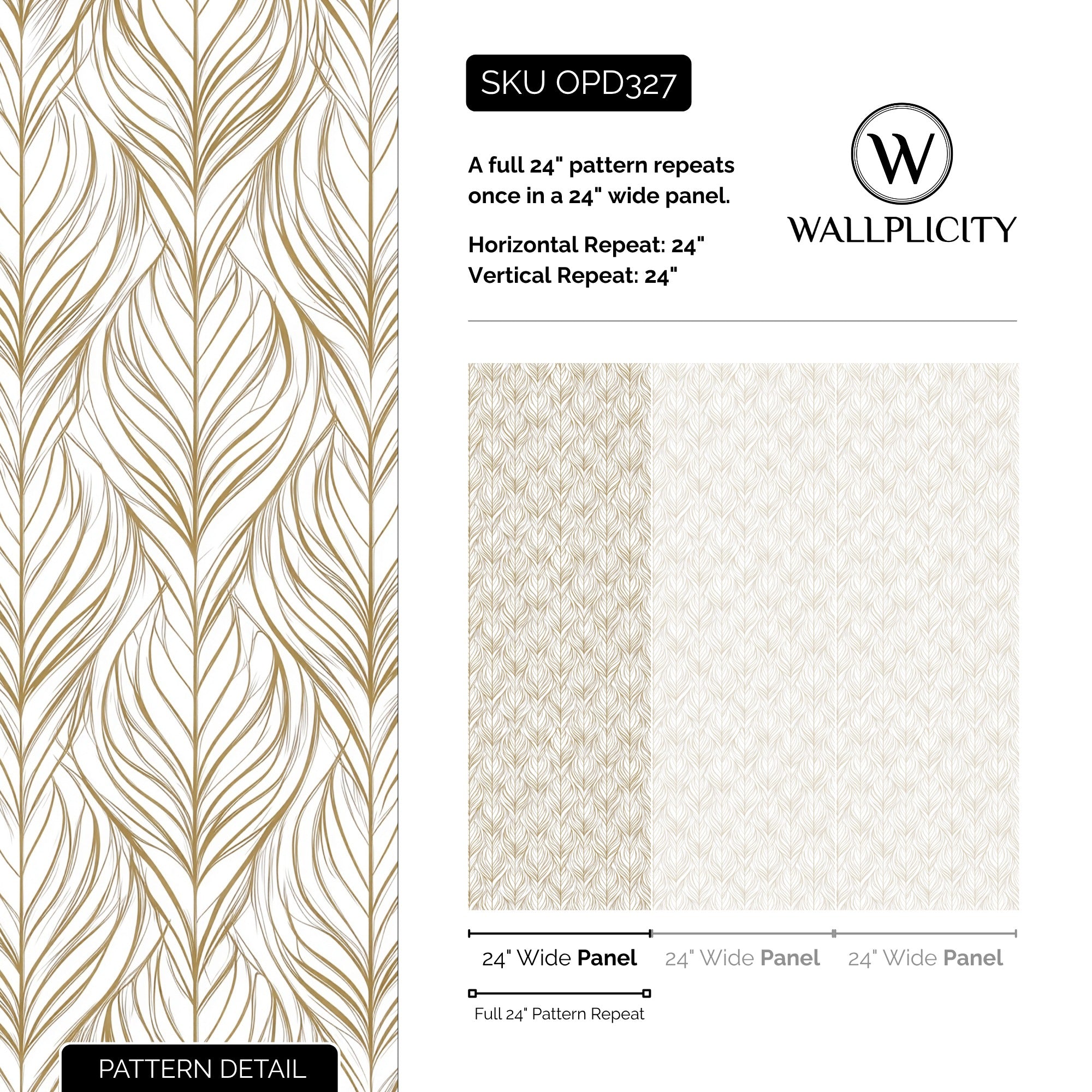 Gold Standard wallpaper pattern detail and repeat size