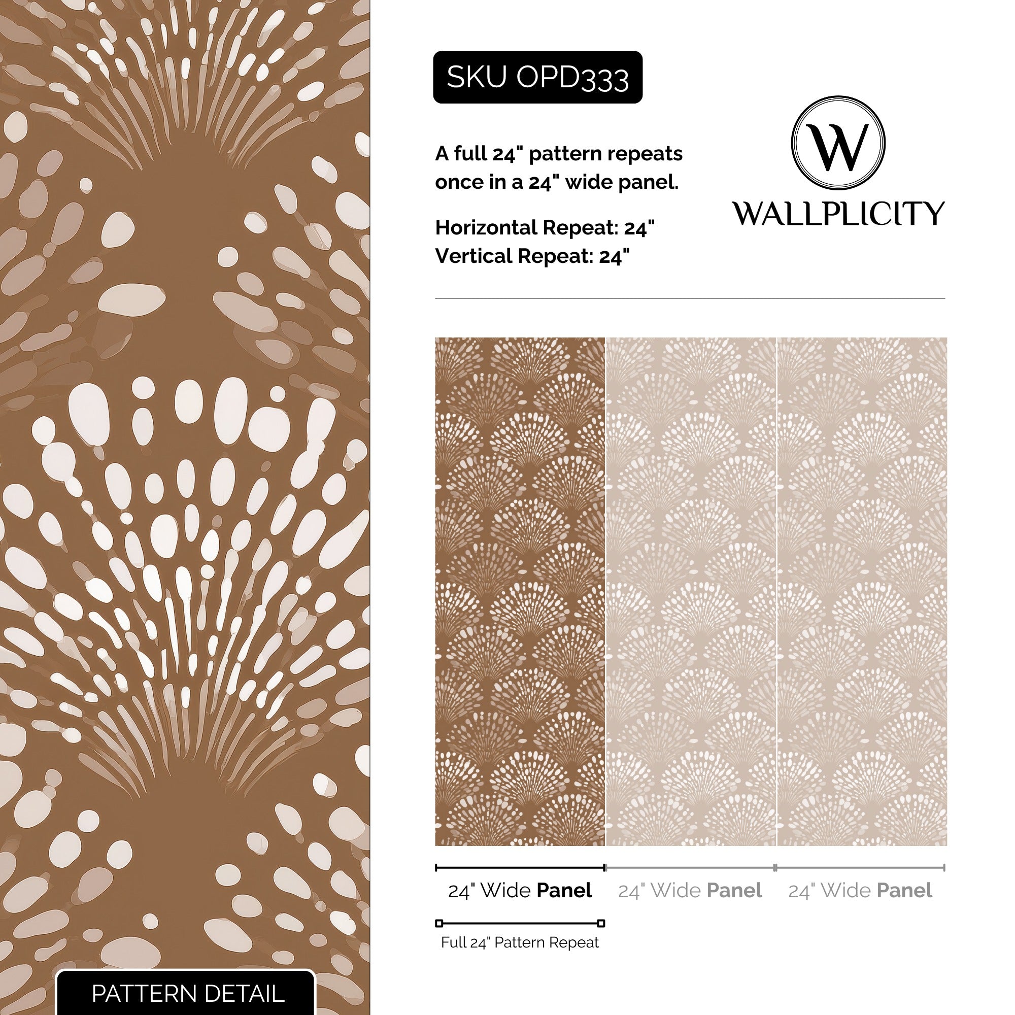 Desert Sunrise wallpaper pattern detail and repeat size