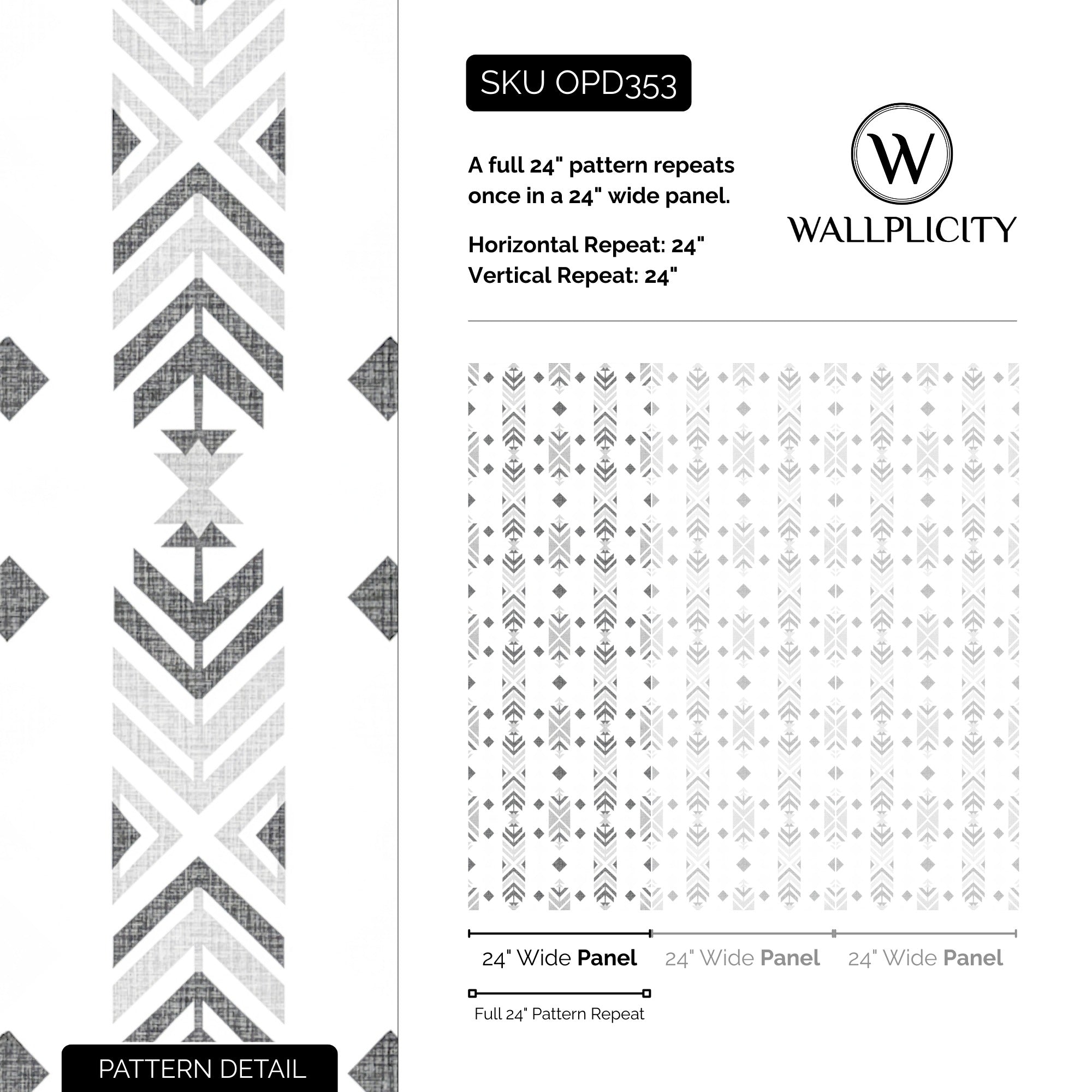 High Desert wallpaper pattern detail and repeat size