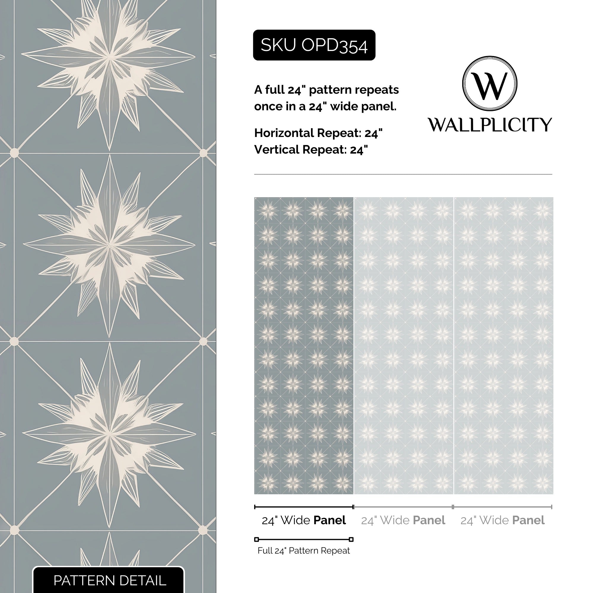 Retro Slate wallpaper pattern detail and repeat size