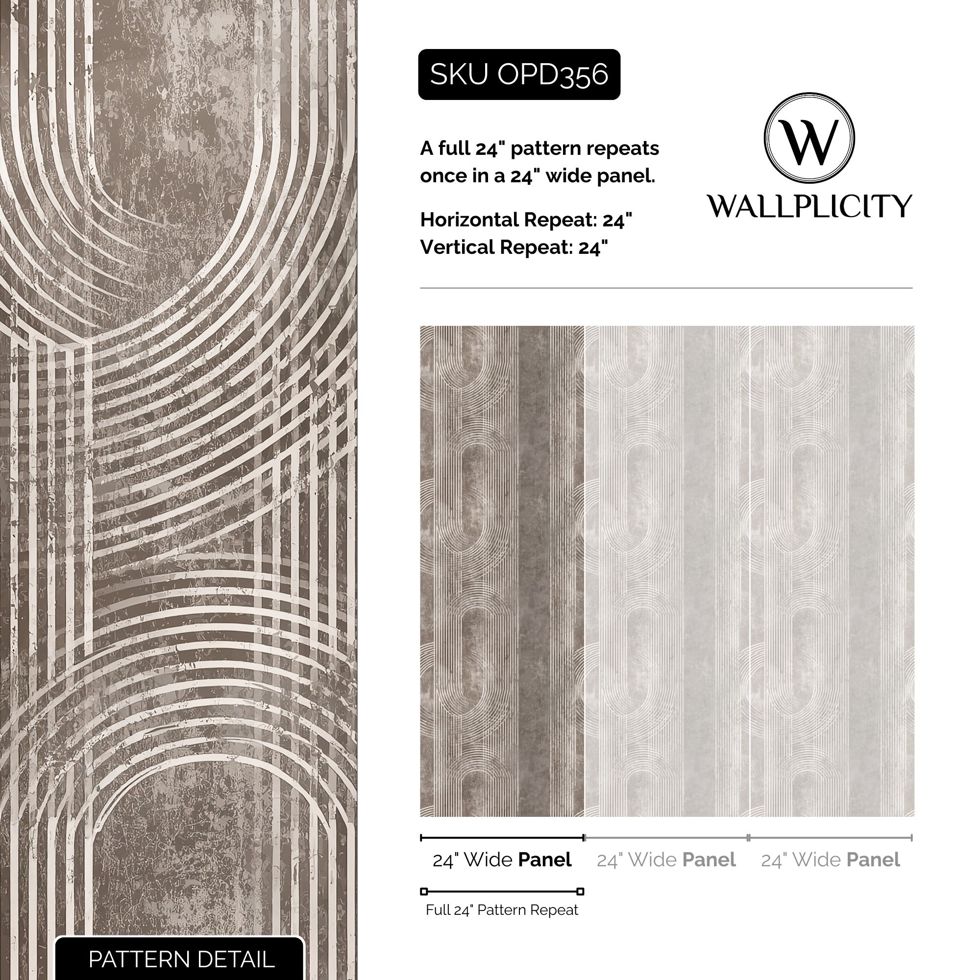 Archway wallpaper pattern detail and repeat size