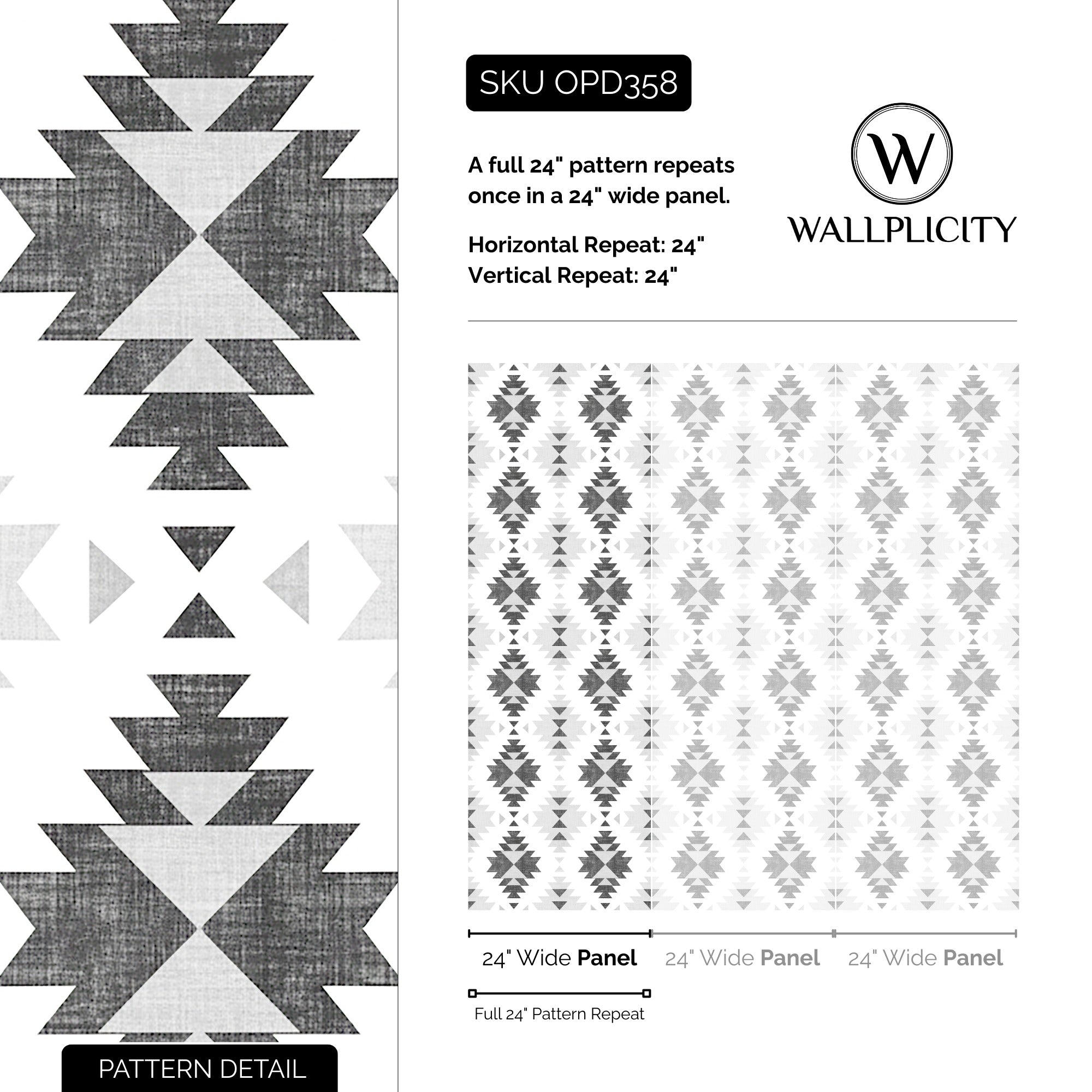 Mesa wallpaper pattern detail and repeat size