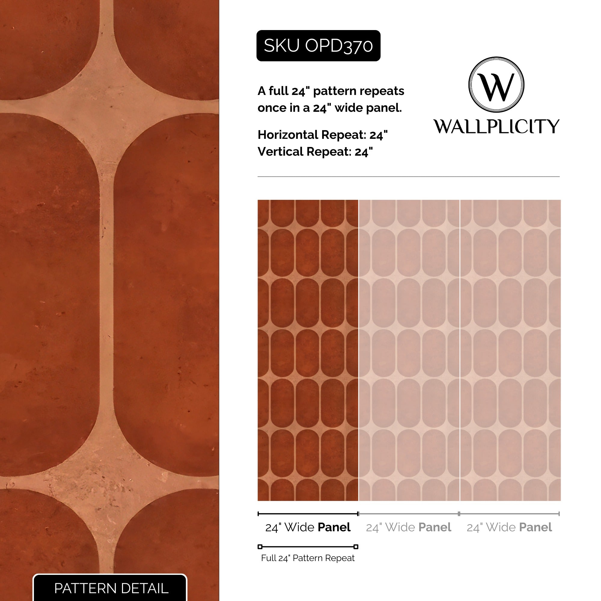 Retro Adobe wallpaper pattern detail and repeat size