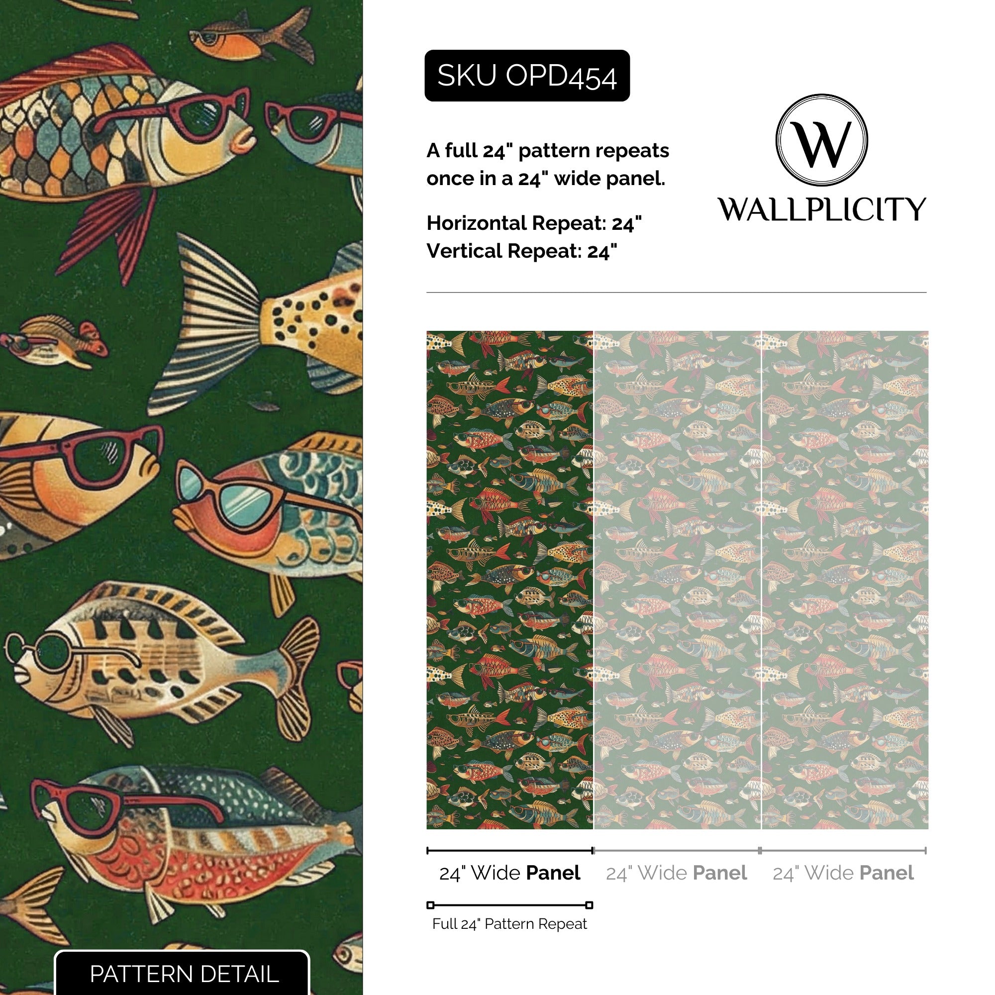Lake Life wallpaper pattern detail and repeat size