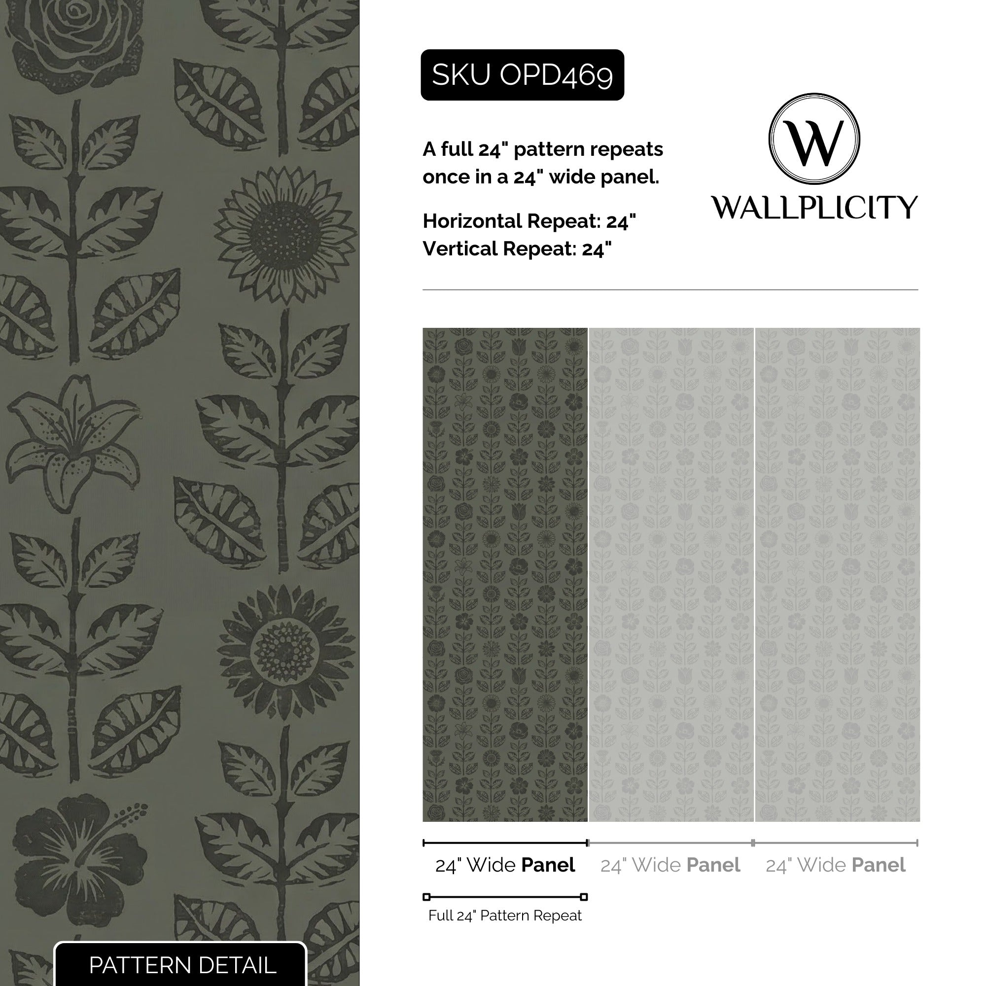 Moody Folk wallpaper pattern detail and repeat size