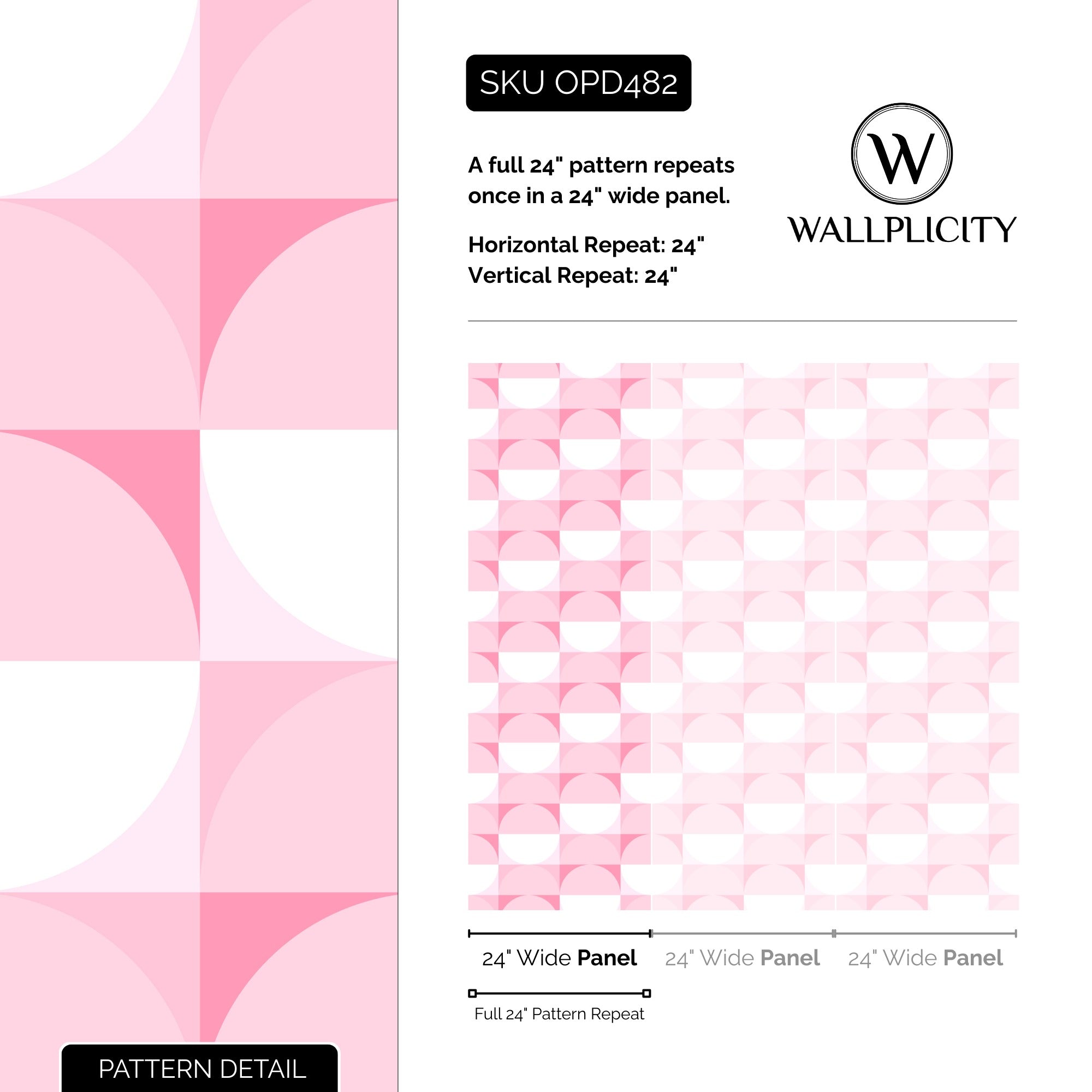 Pastel Playhouse wallpaper pattern detail and repeat size