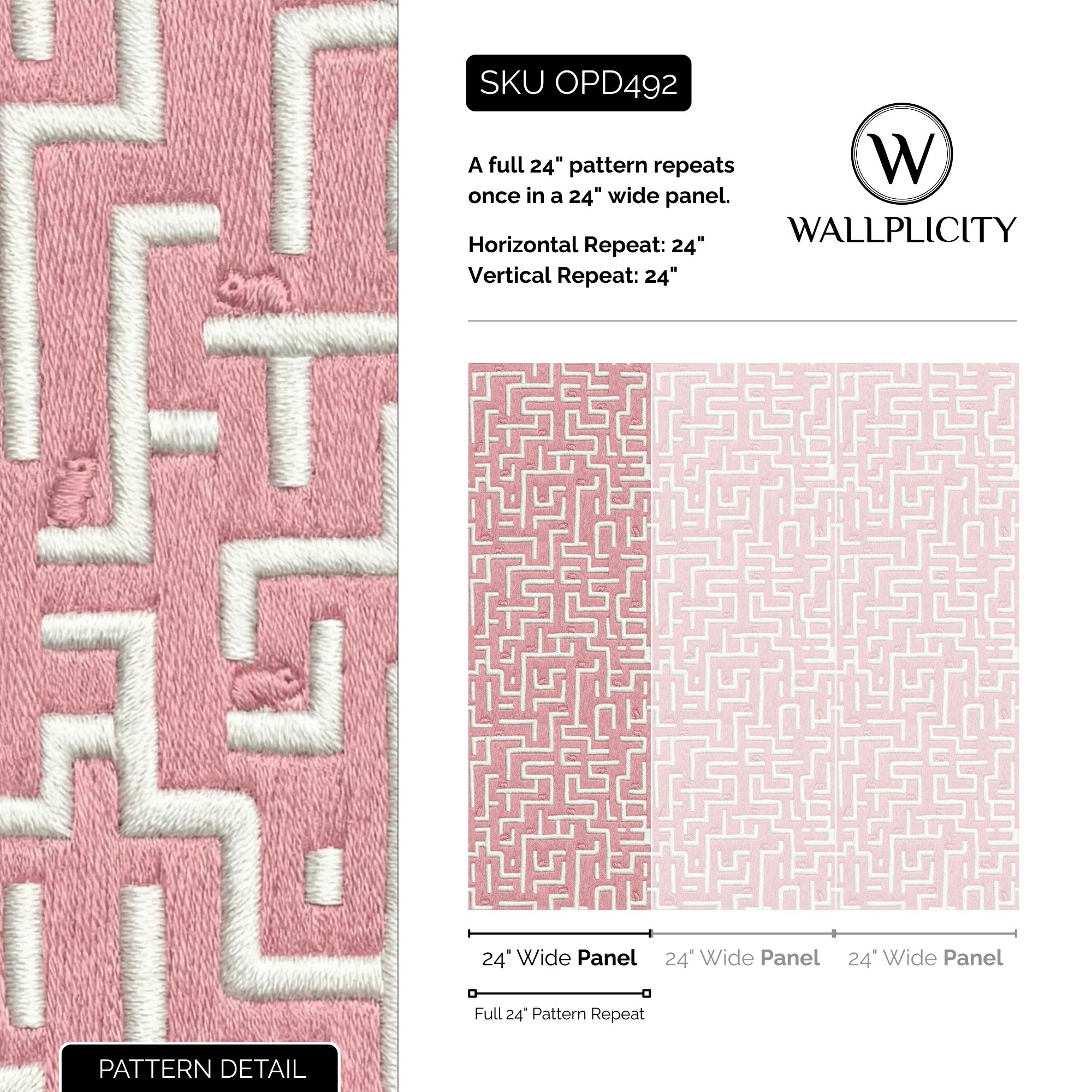 Whisker Maze wallpaper pattern detail and repeat size