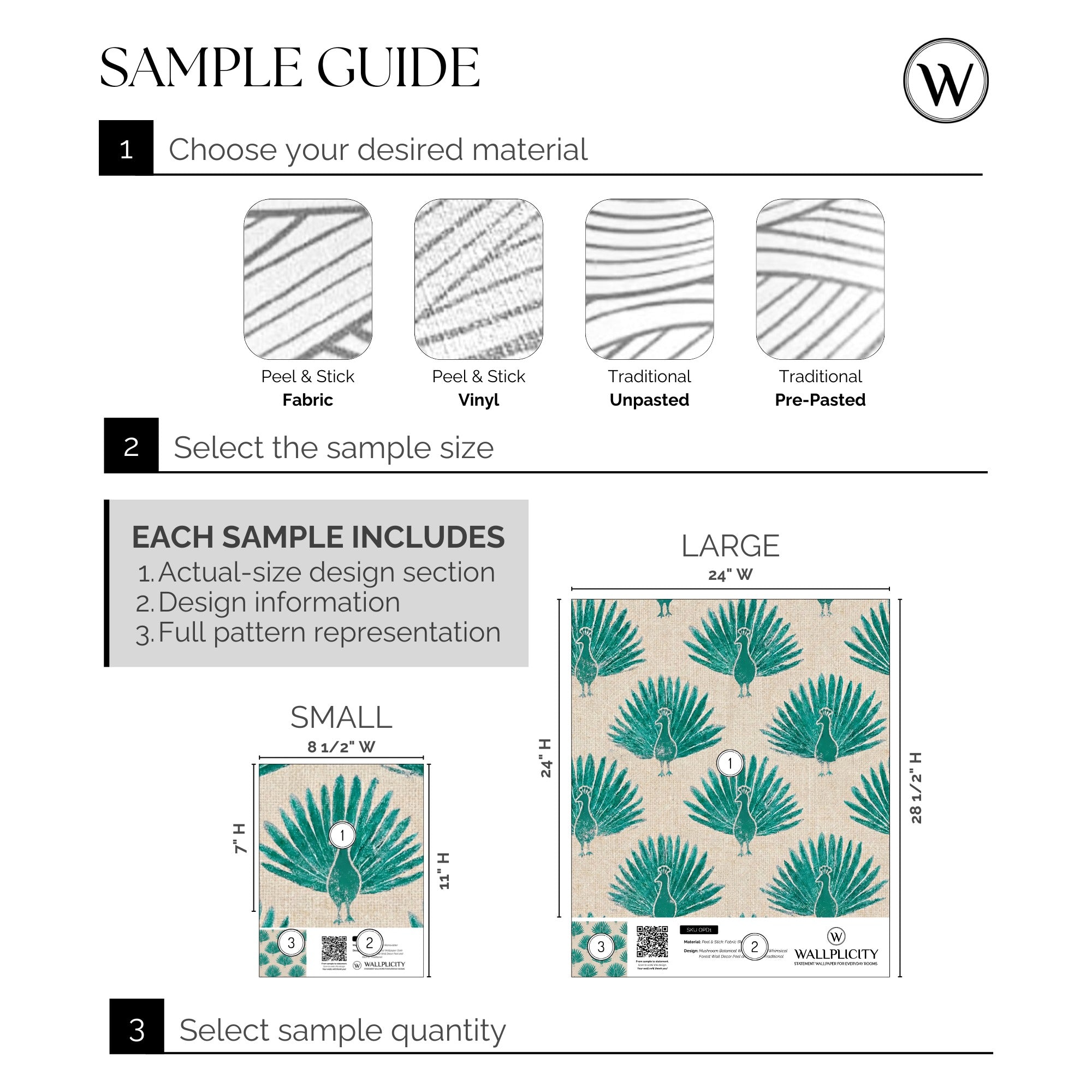 Fern Peacock wallpaper sample guide