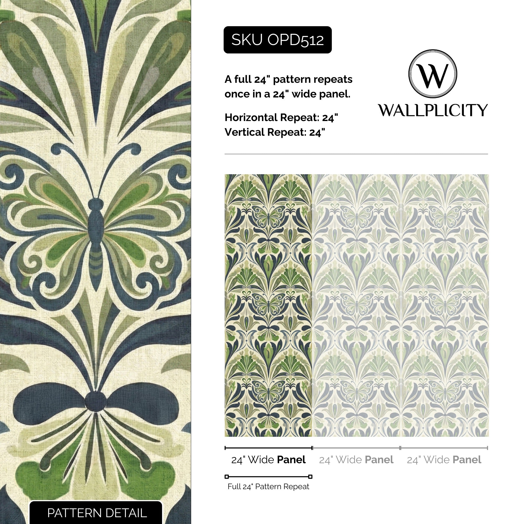 Forest Flutter wallpaper pattern detail and repeat size