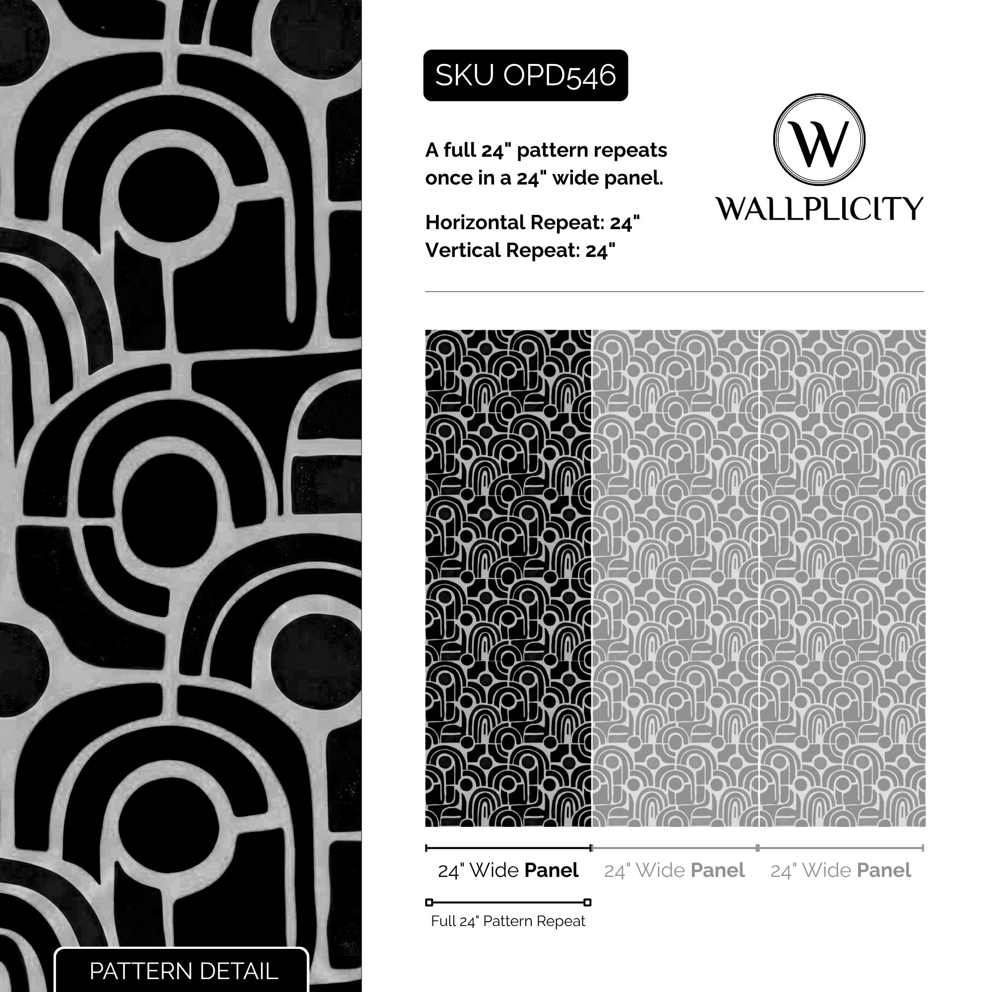 Bold Century wallpaper pattern detail and repeat size