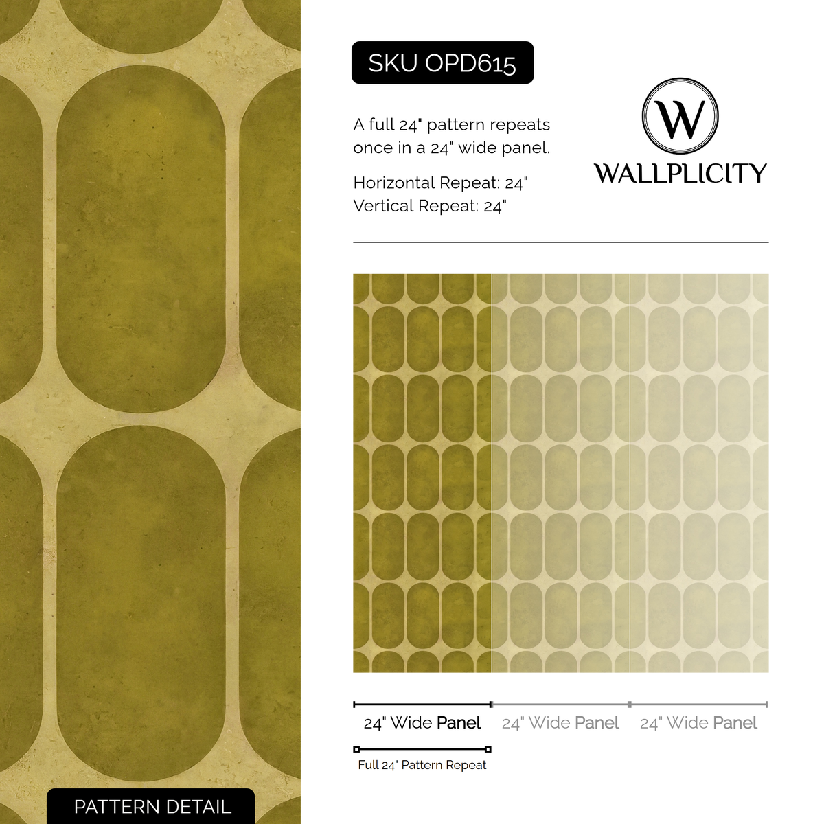 Citron Arcade wallpaper pattern detail and repeat size