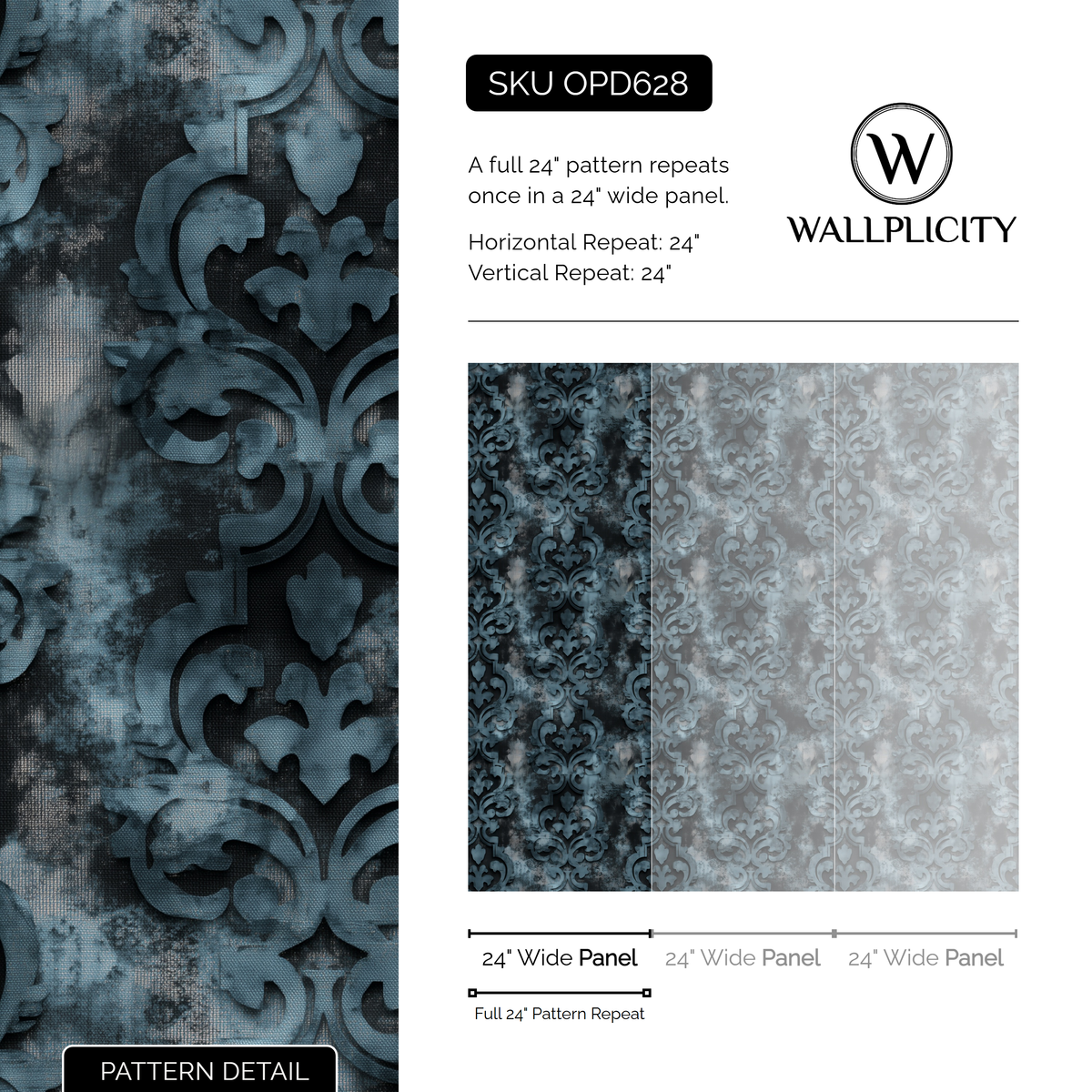 Storm Relic wallpaper pattern detail and repeat size
