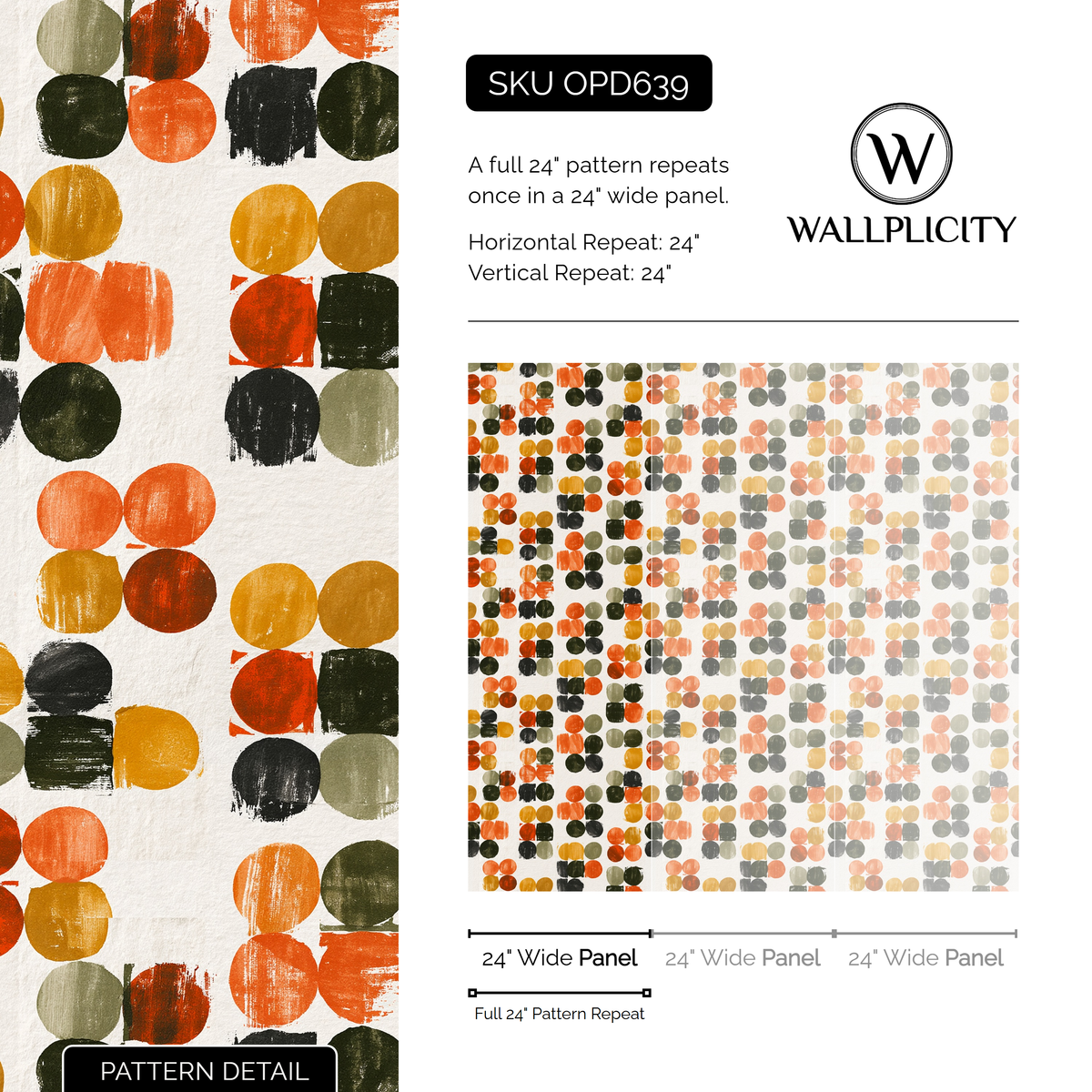 Market Dot wallpaper pattern detail and repeat size