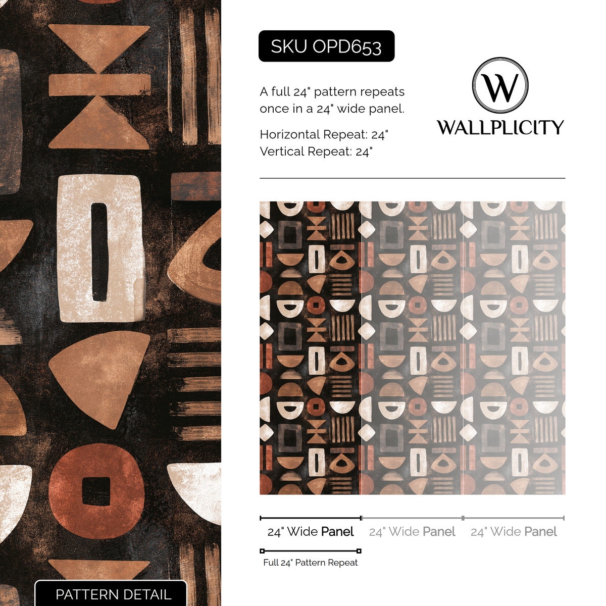 Ember Glyph wallpaper pattern detail and repeat size