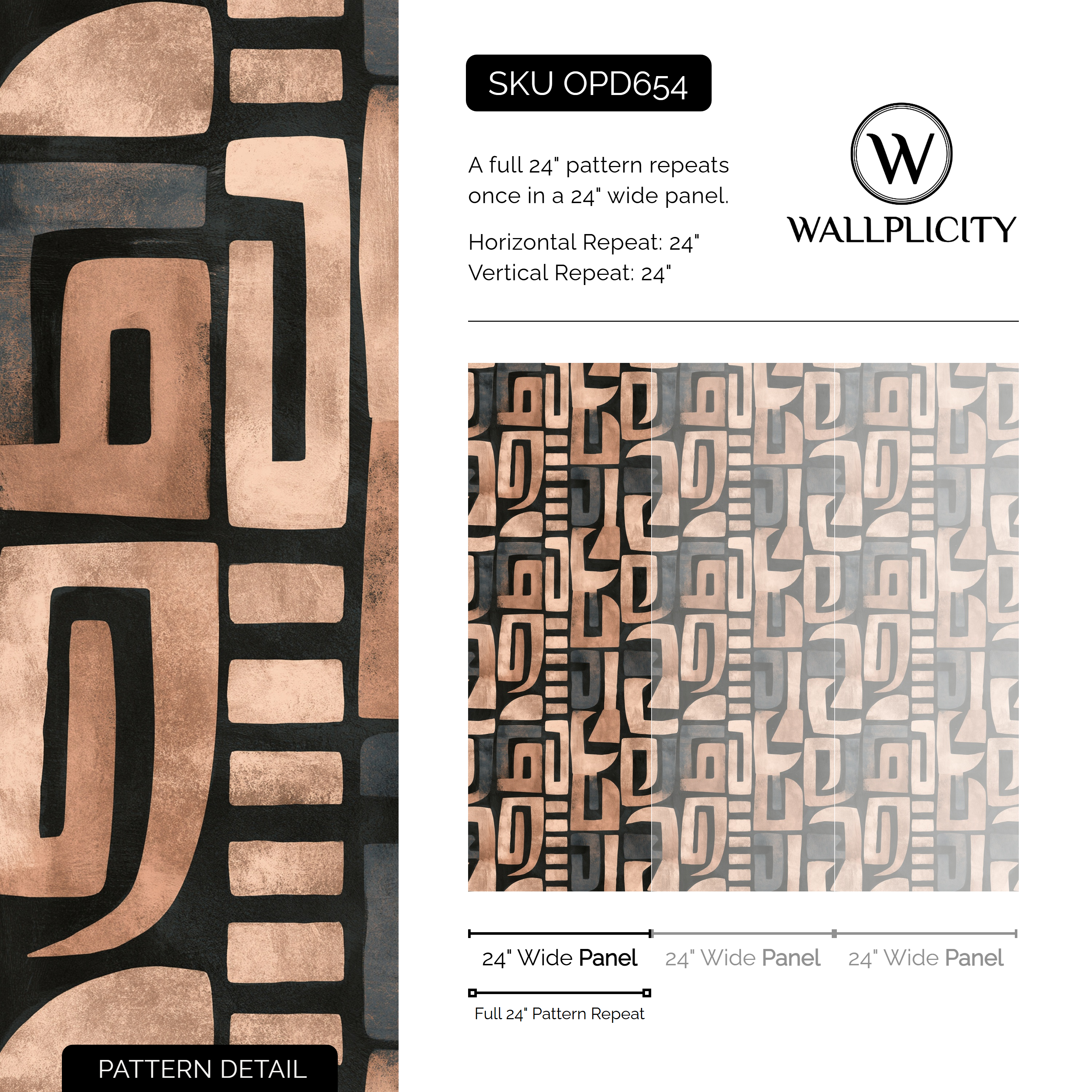 Adobe Block wallpaper pattern detail and repeat size