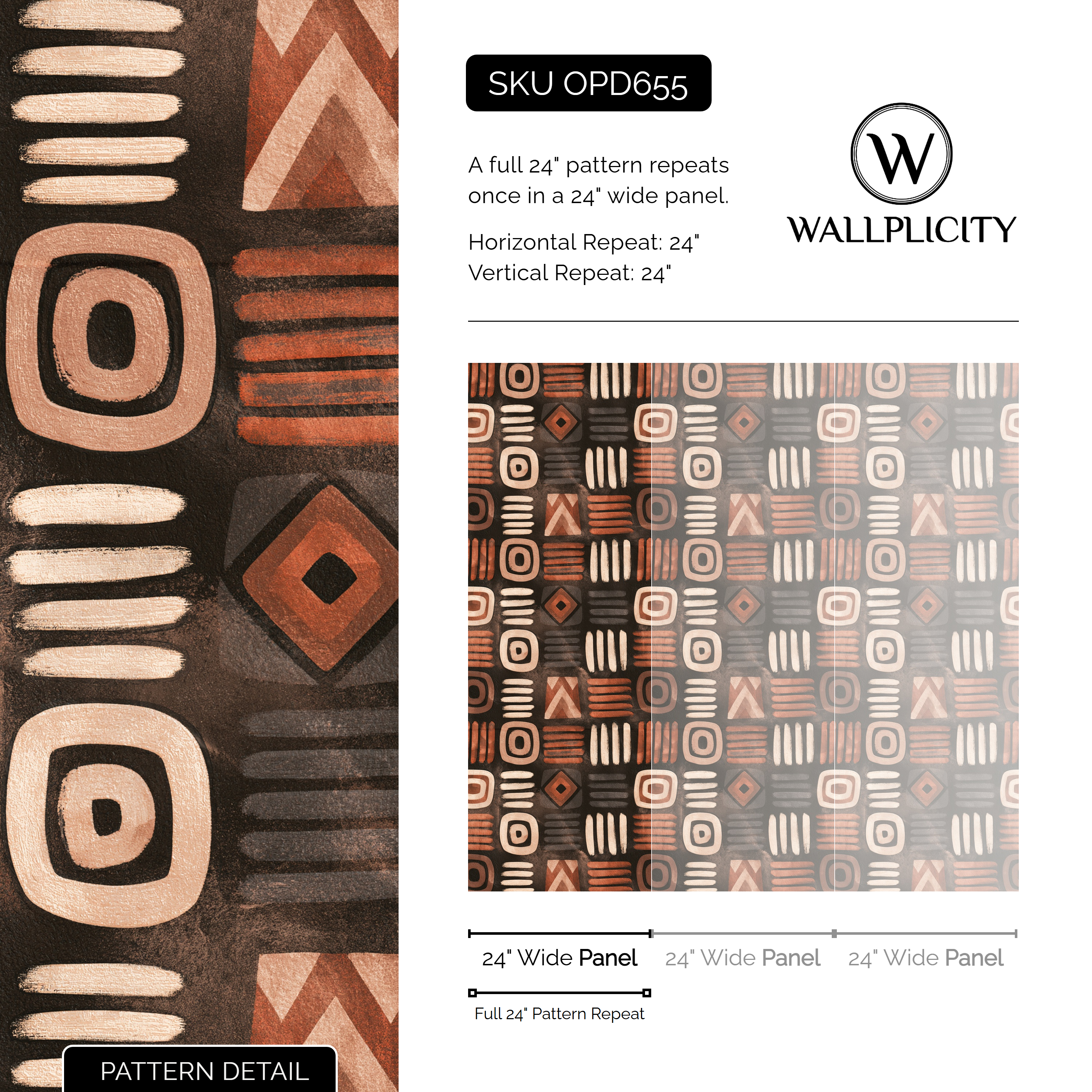 Clay Codex wallpaper pattern detail and repeat size