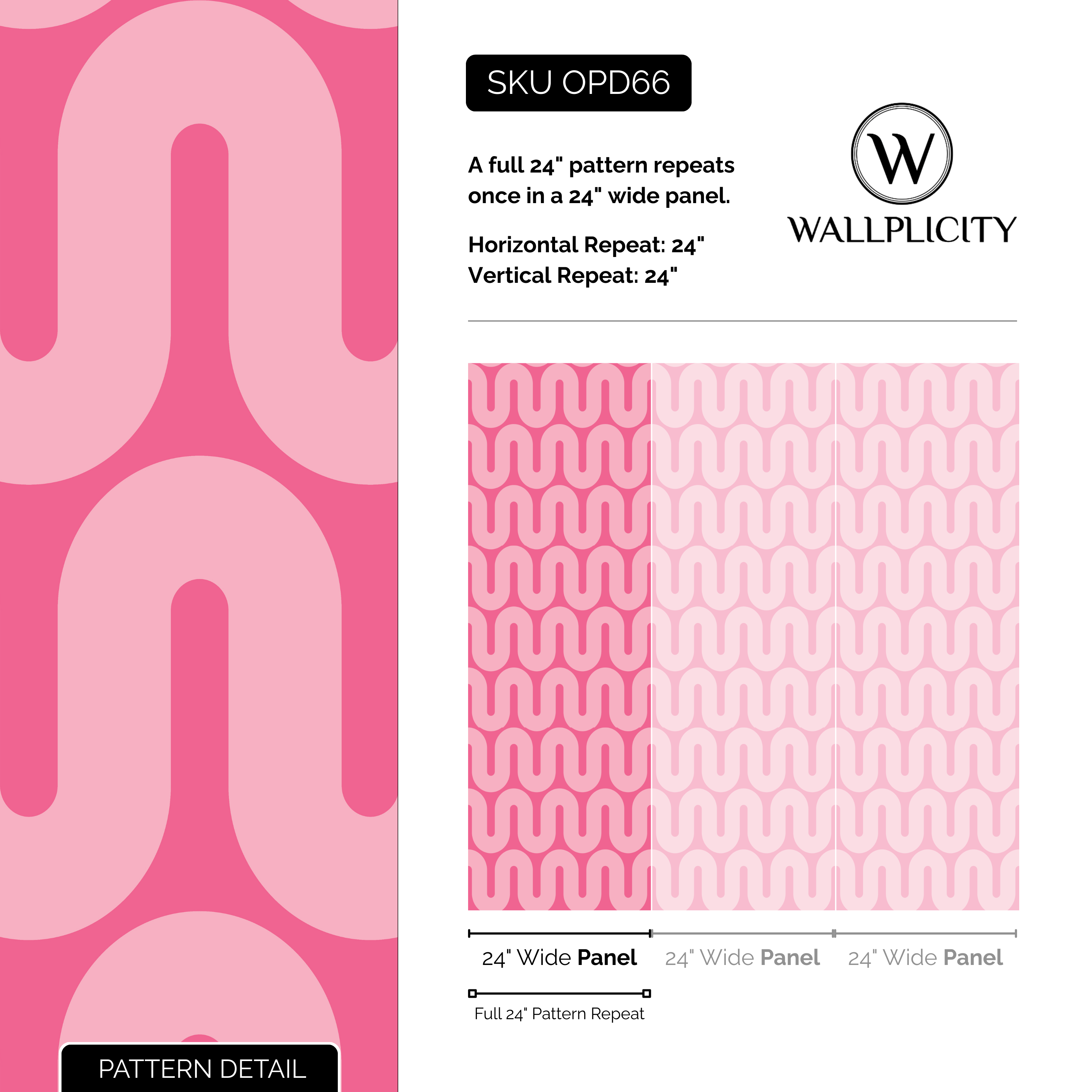 Bubblegum Pop wallpaper pattern detail and repeat size