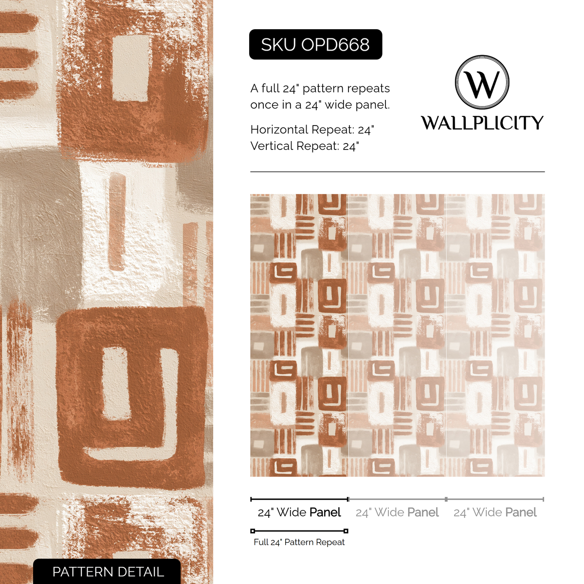 Quarry Lines wallpaper pattern detail and repeat size
