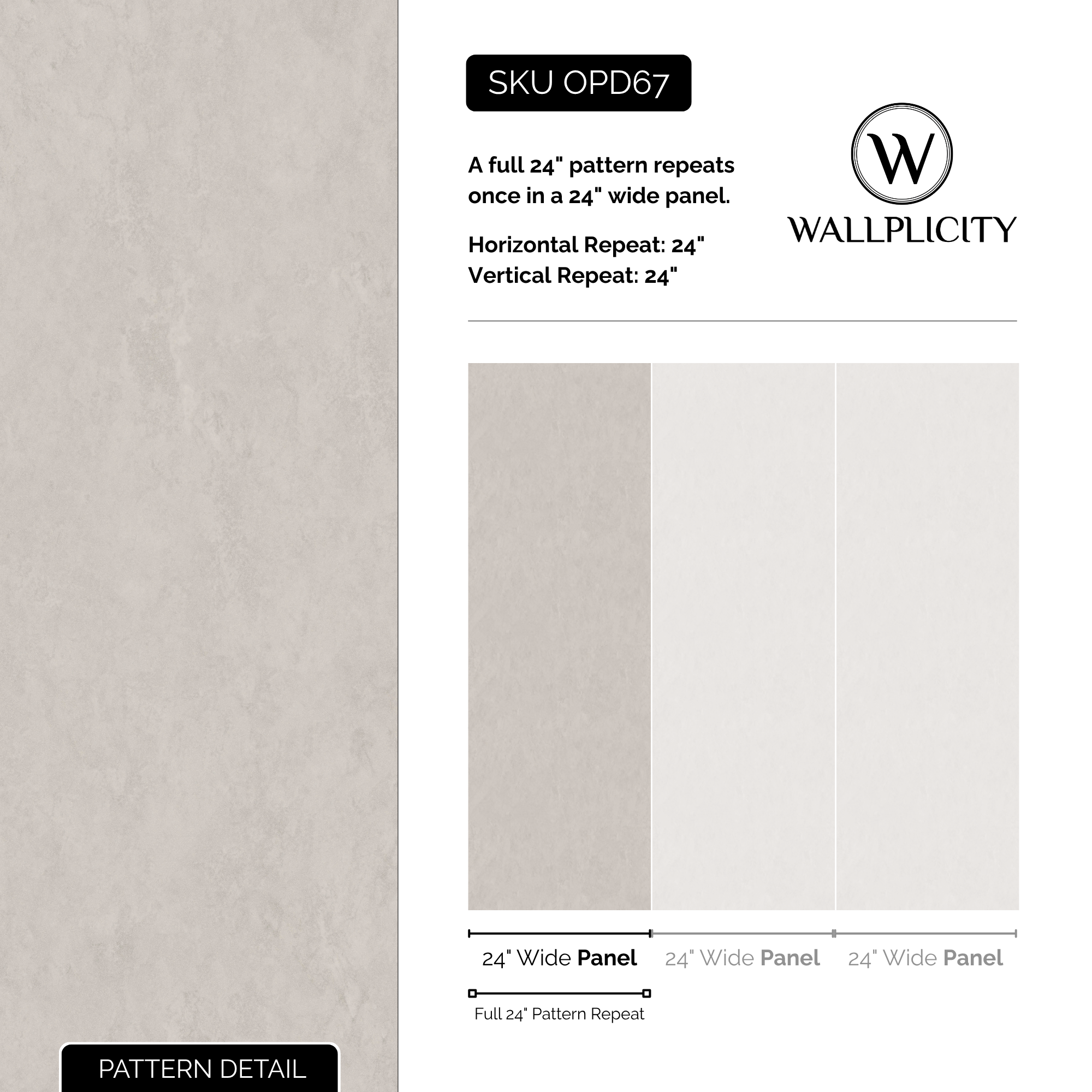 Oyster Shell wallpaper pattern detail and repeat size