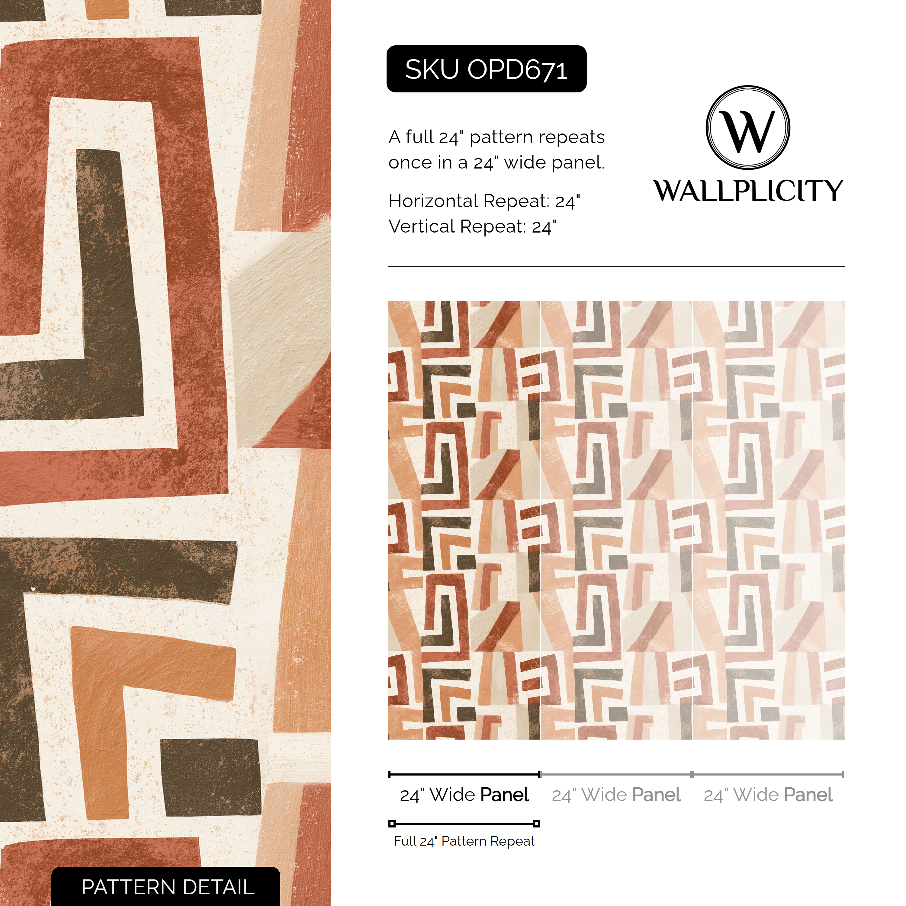Canyon Cut wallpaper pattern detail and repeat size