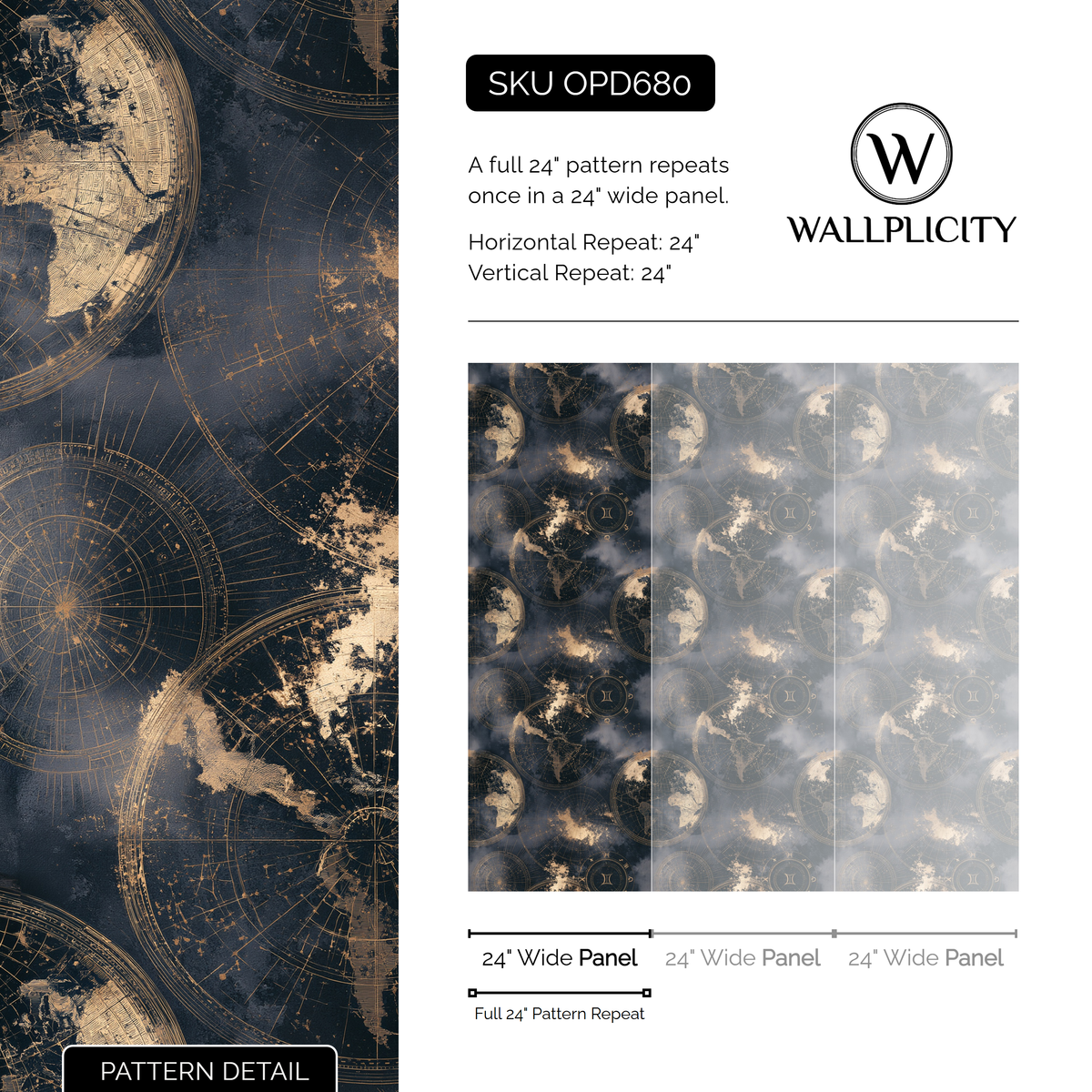 Star Atlas wallpaper pattern detail and repeat size