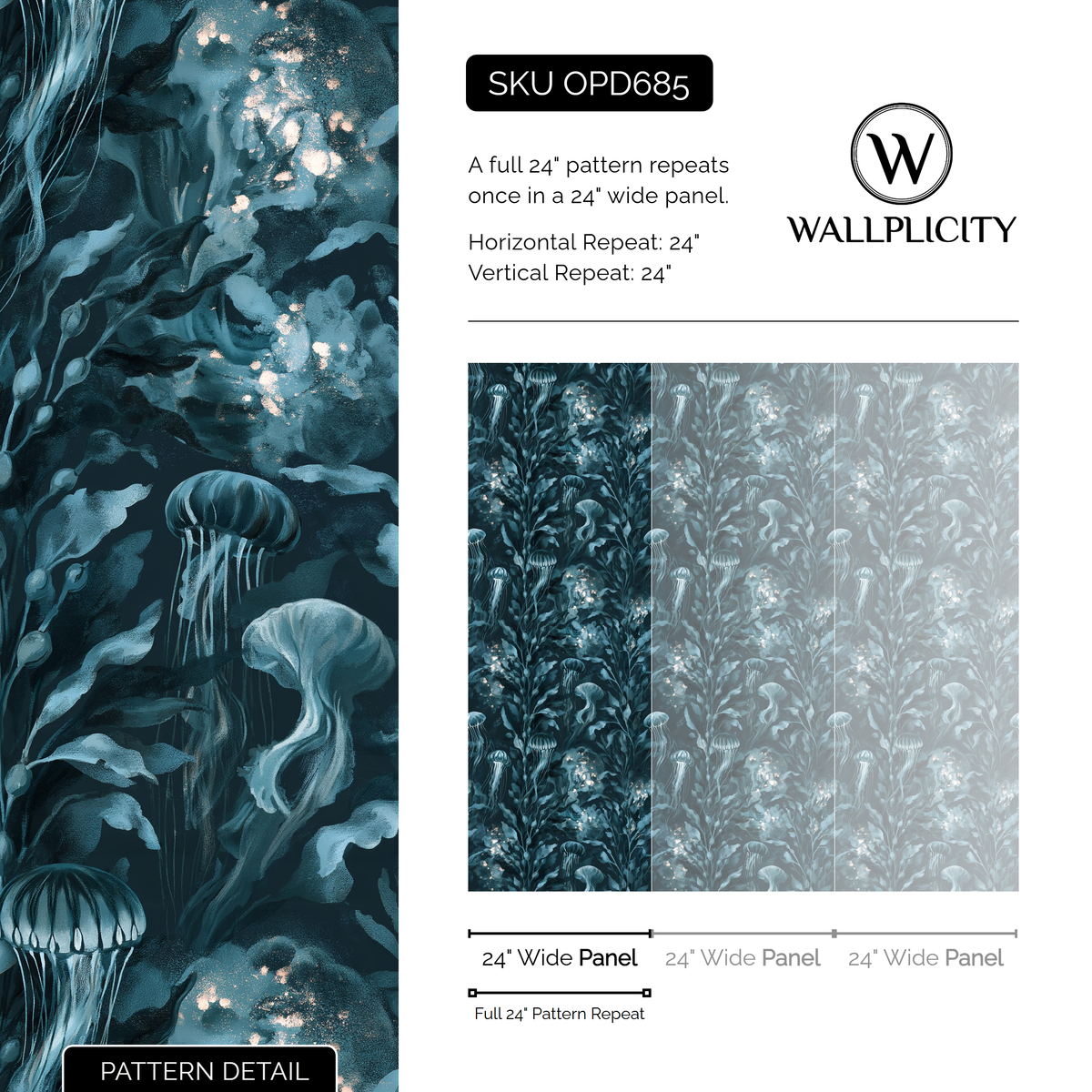 Moon Jelly wallpaper pattern detail and repeat size
