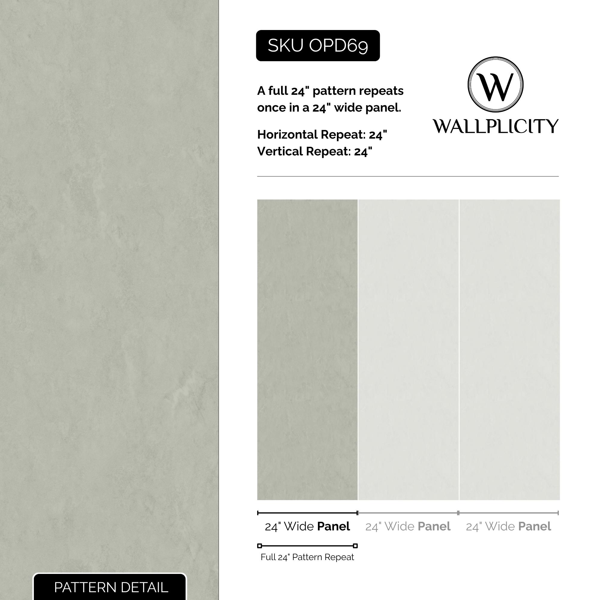 Stone Fresco wallpaper pattern detail and repeat size
