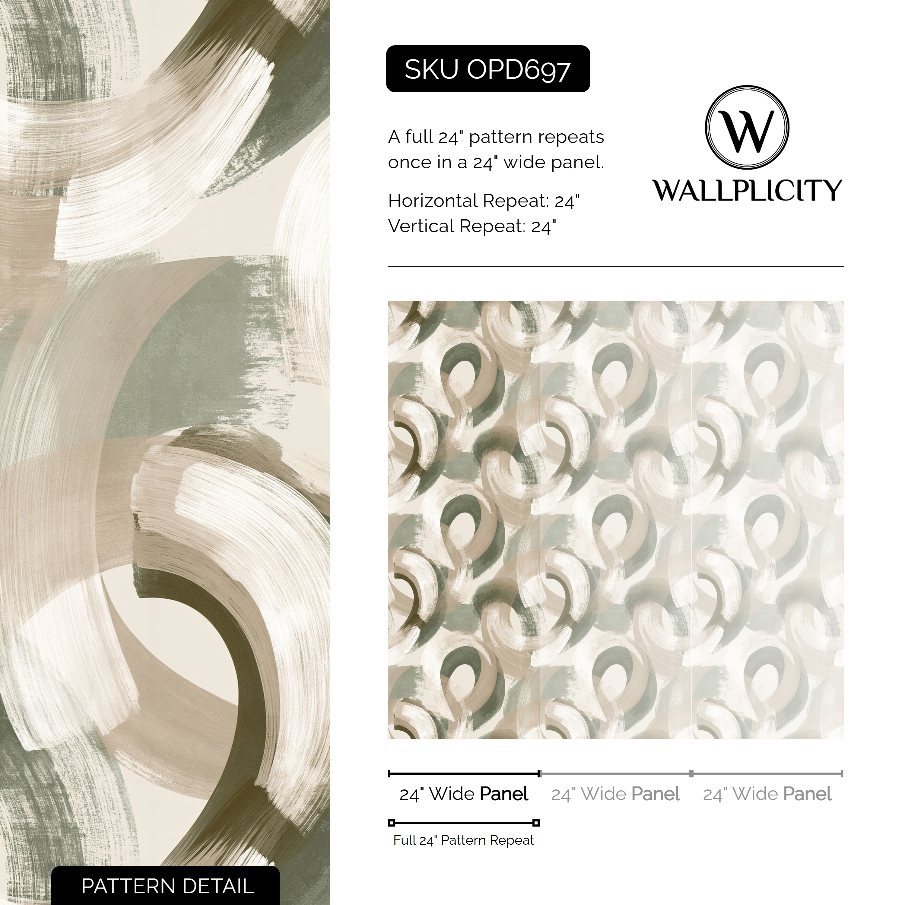 Willow Halo wallpaper pattern detail and repeat size