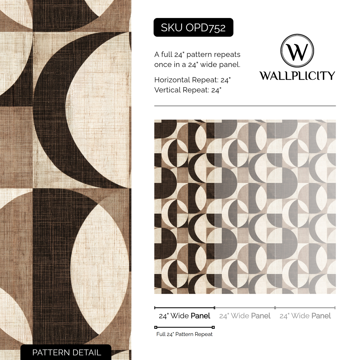 Cocoa Eclipse wallpaper pattern detail and repeat size