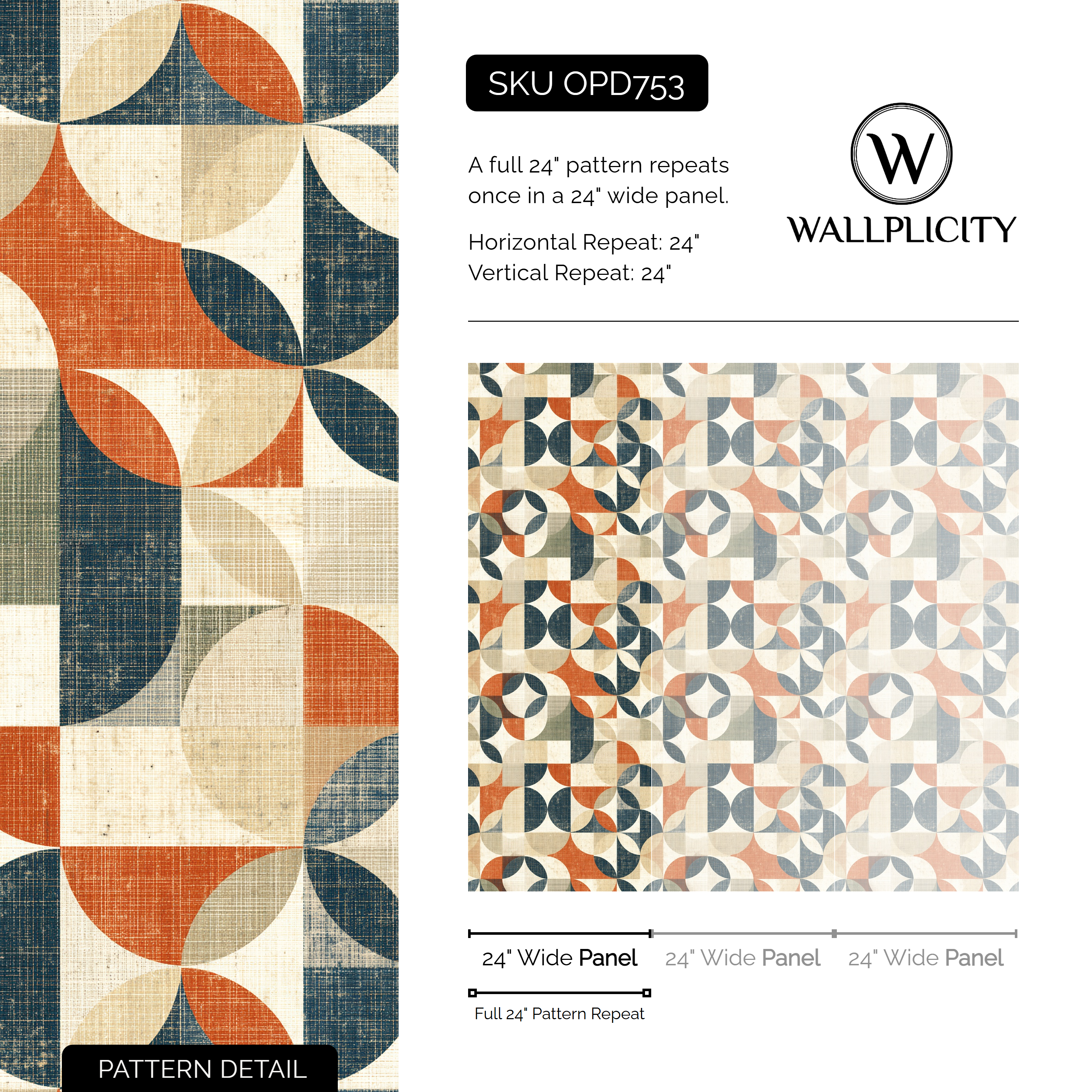 Carousel Quarters wallpaper pattern detail and repeat size