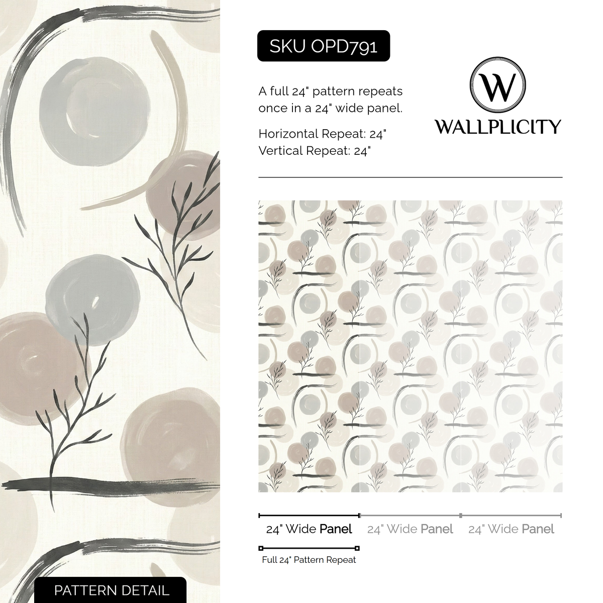 Ink and Stone wallpaper pattern detail and repeat size
