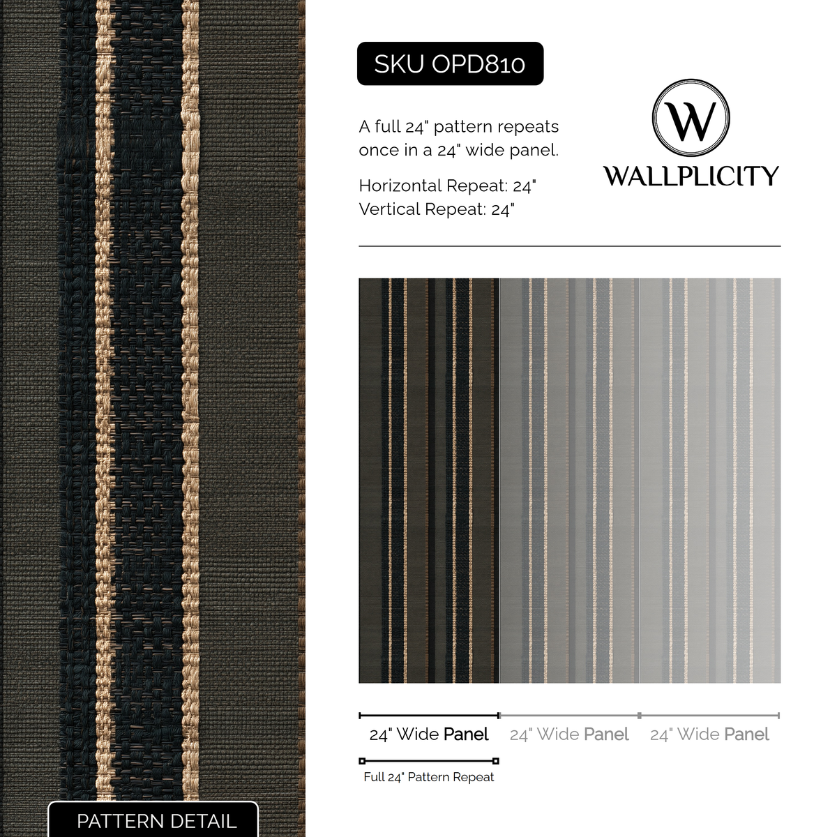 Bracken Weave wallpaper pattern detail and repeat size