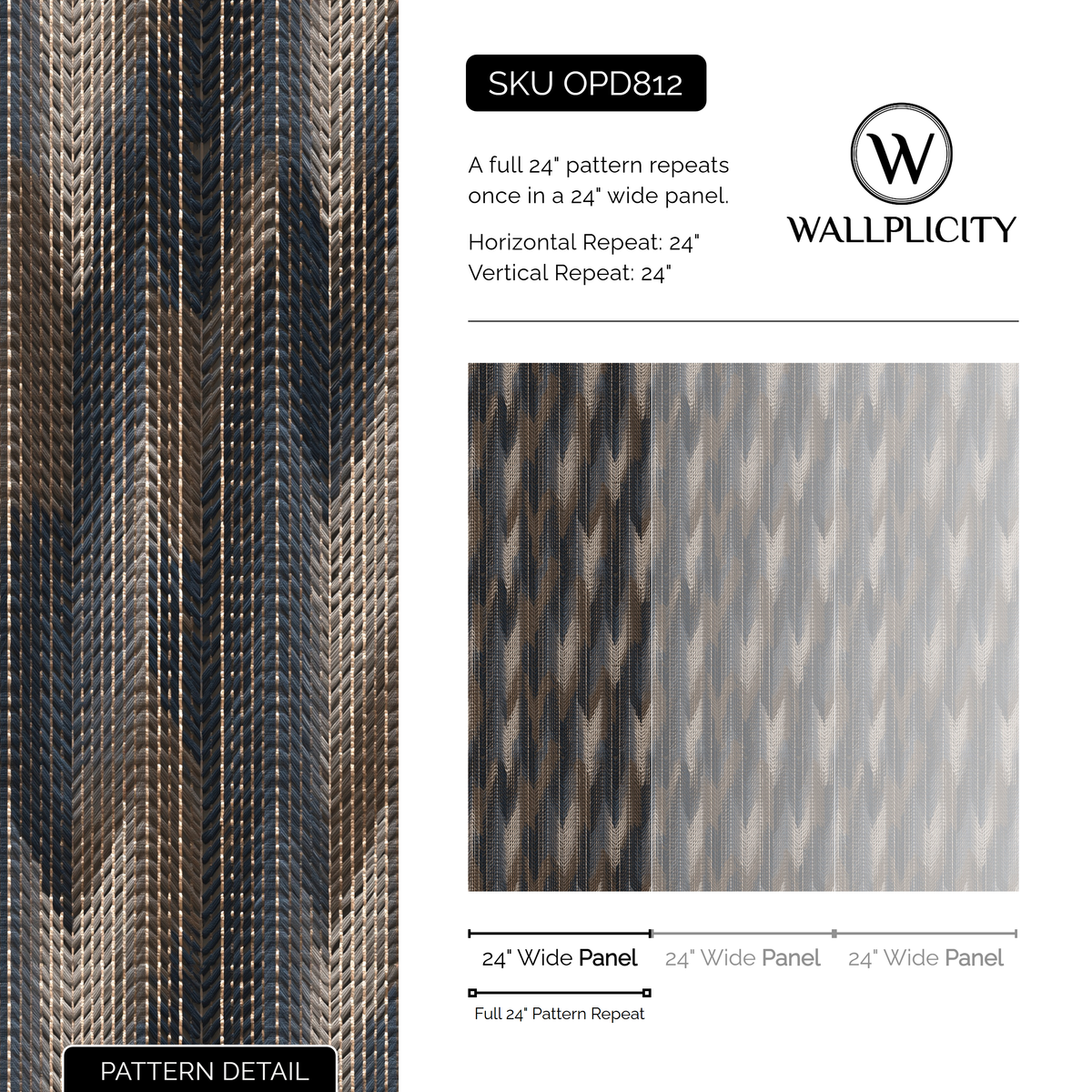 Tawny Weave wallpaper pattern detail and repeat size