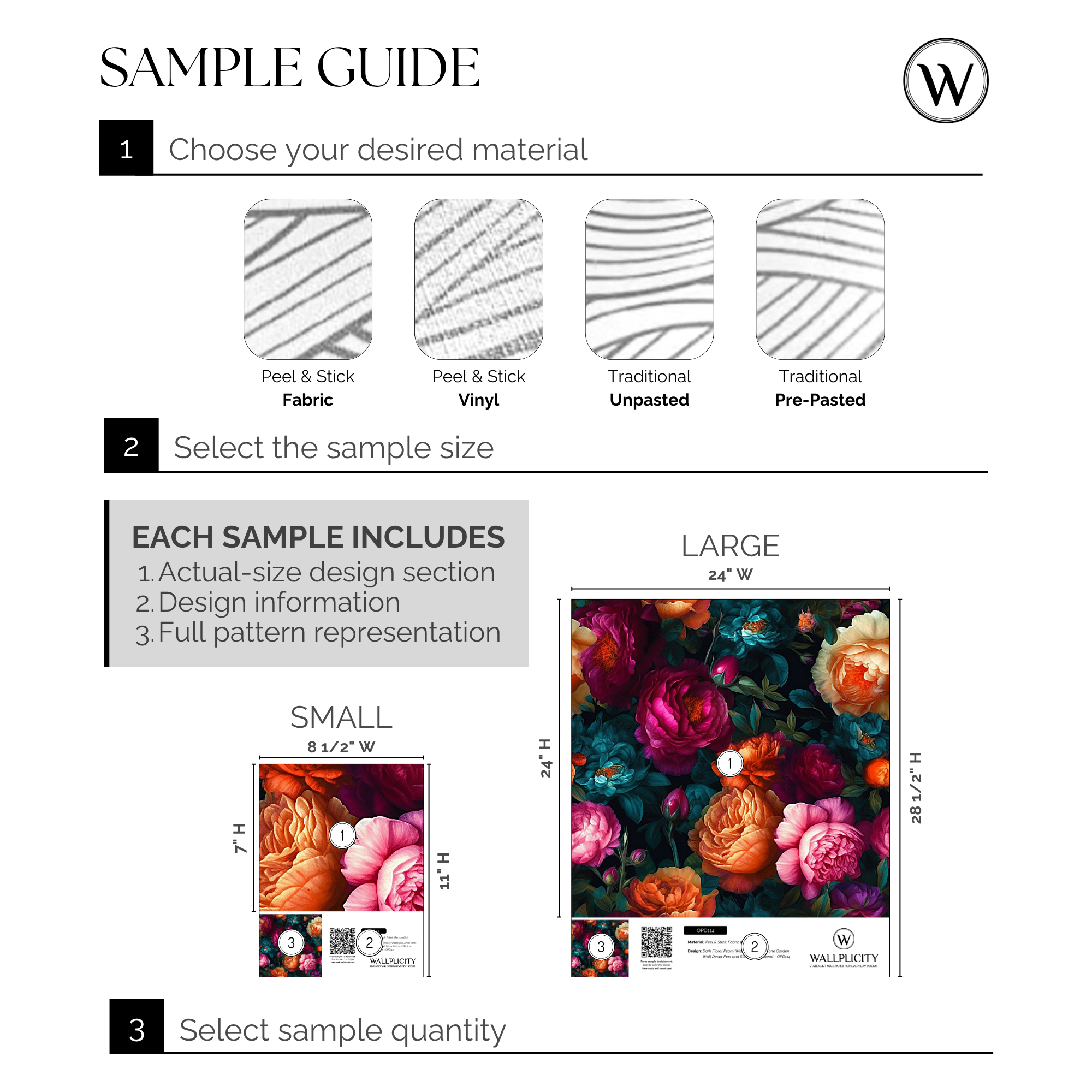 Gemstone Garden wallpaper sample guide