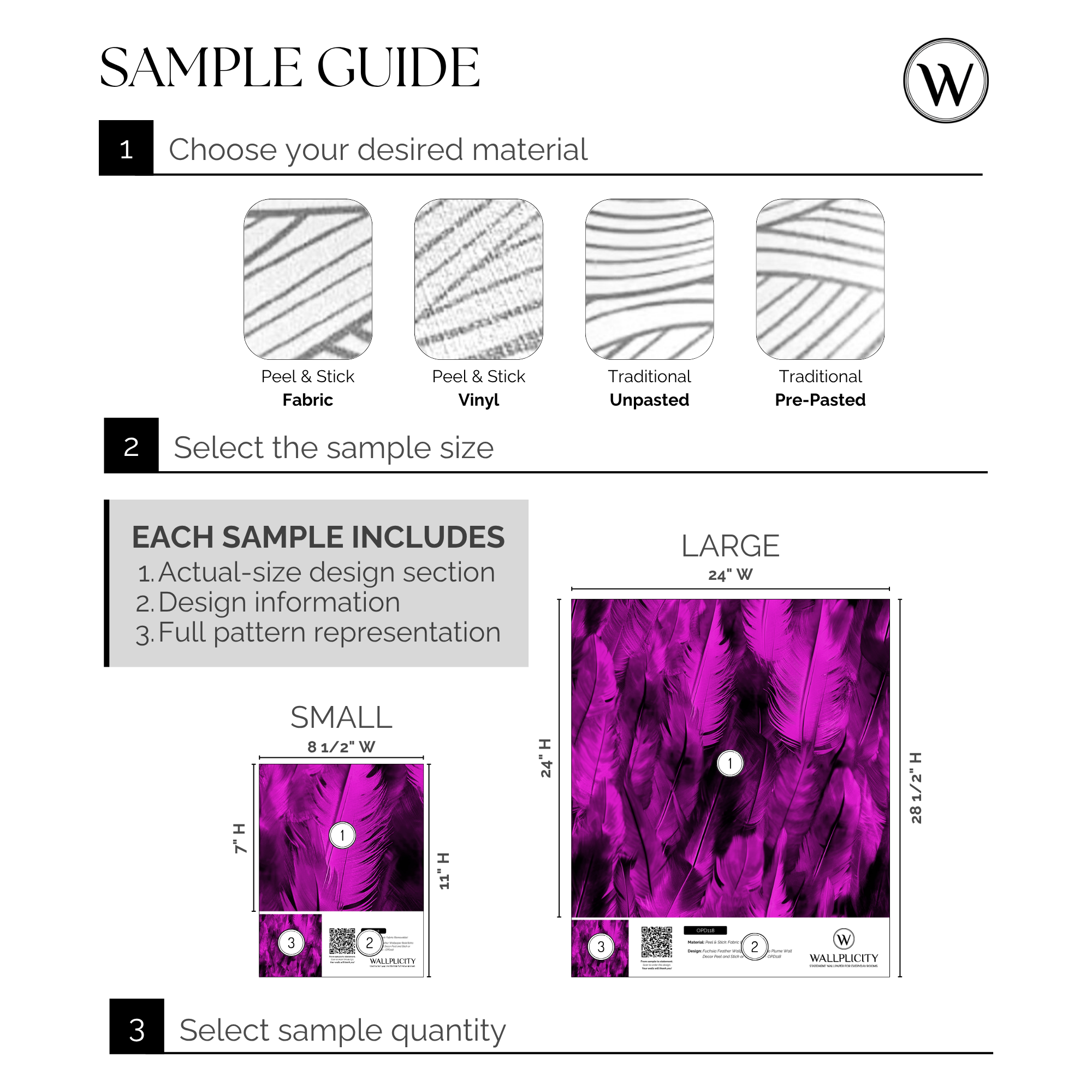 Fuchsia Flight wallpaper sample guide