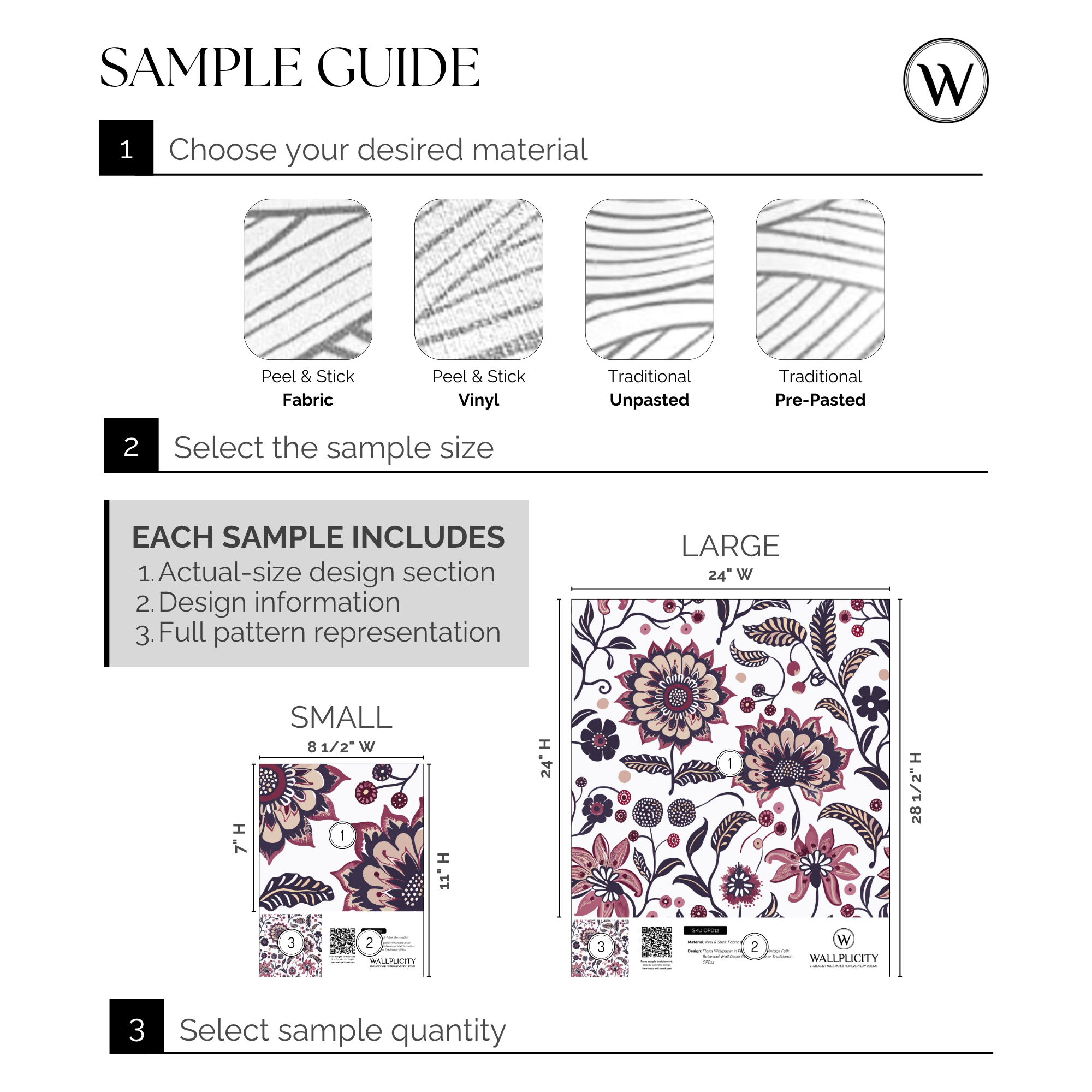 Plum Folklore wallpaper sample guide