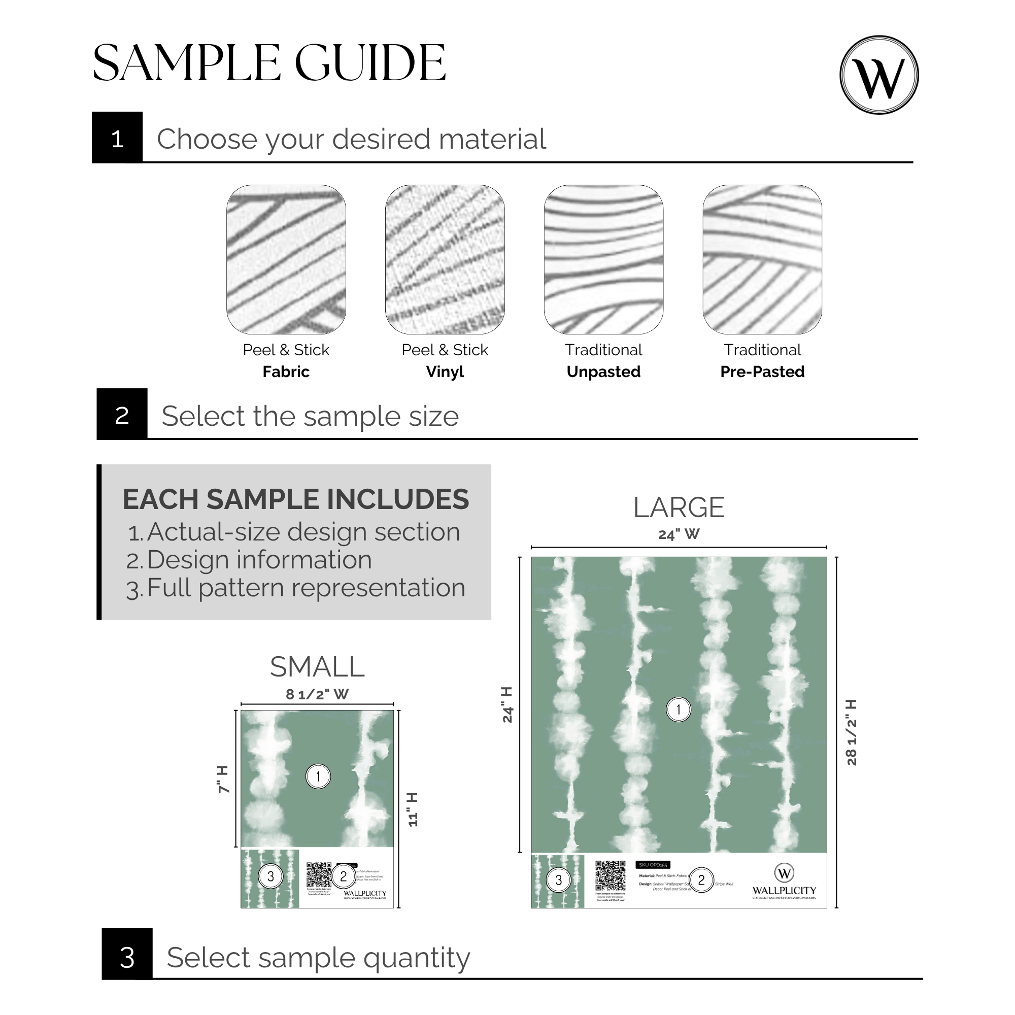 Sage Stripe wallpaper sample guide