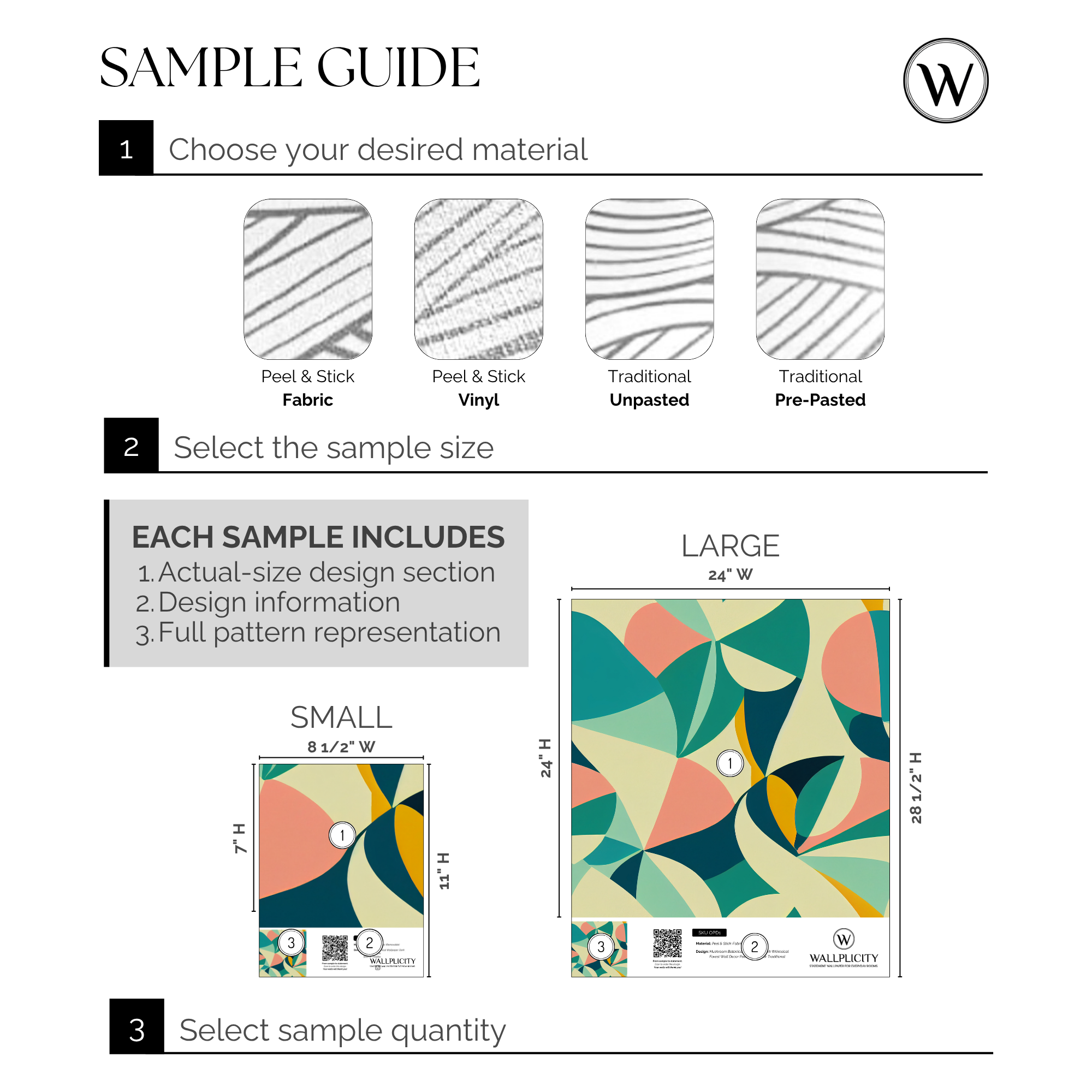 Mod Coral wallpaper sample guide