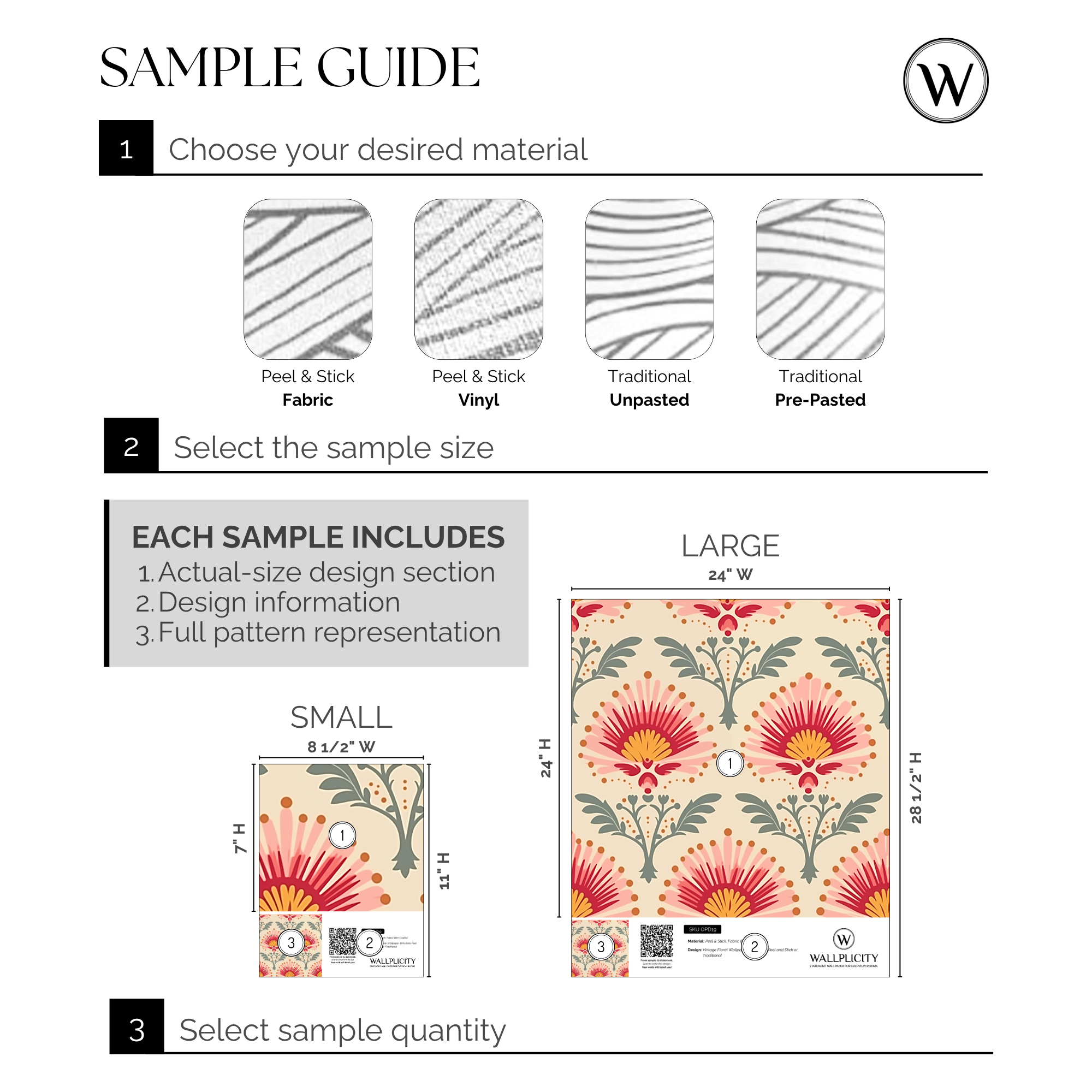Prairie Rose wallpaper sample guide