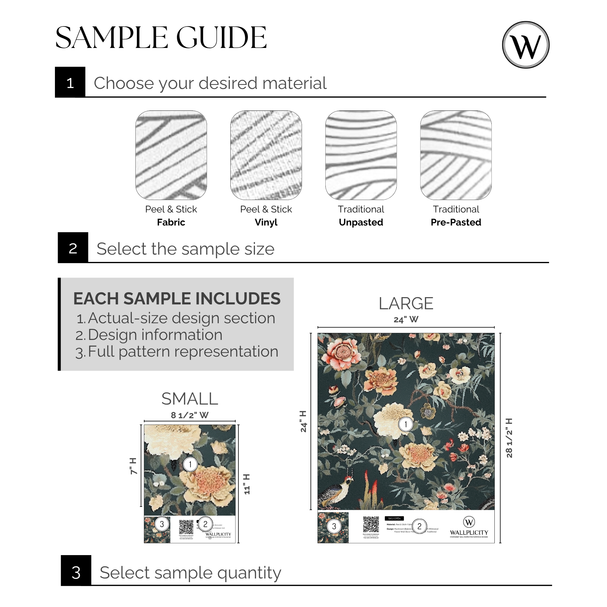 Teal Aviary wallpaper sample guide