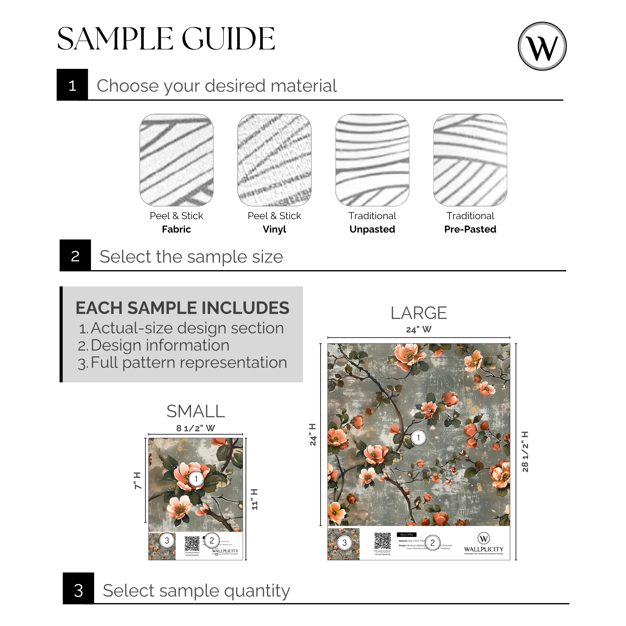 Coral & Ash wallpaper sample guide