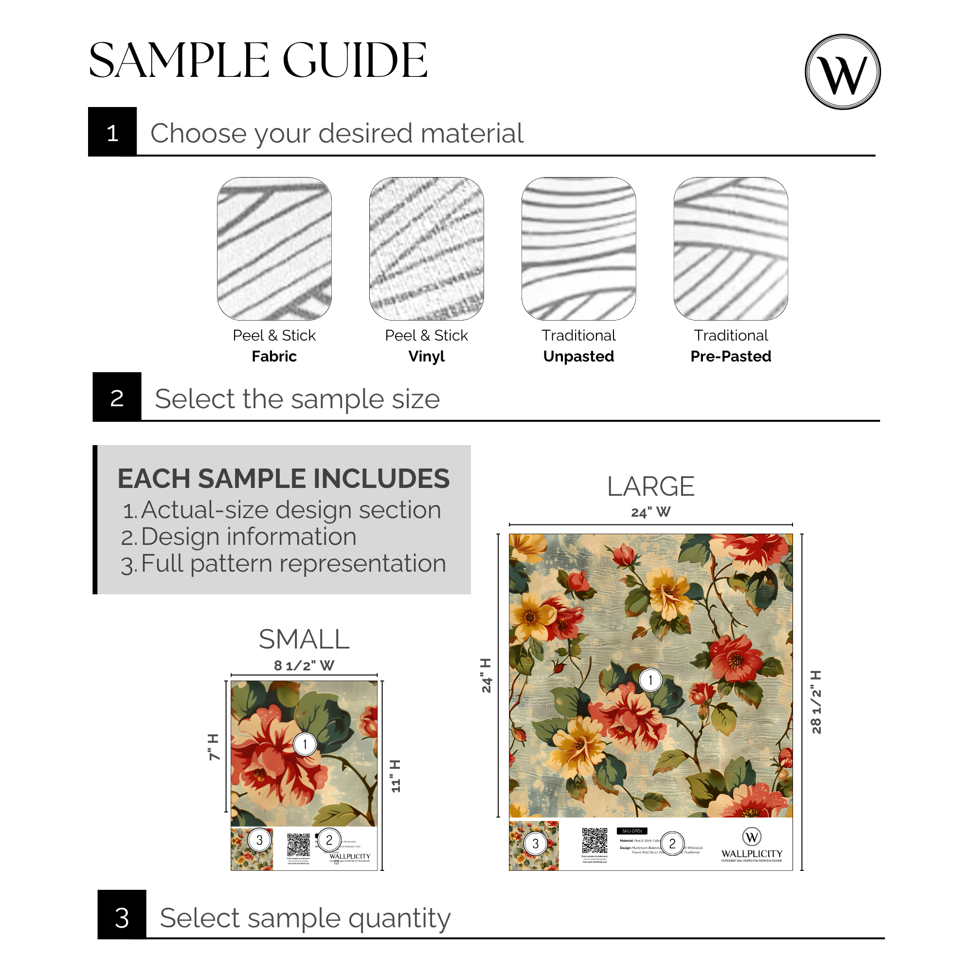 Retro Posy wallpaper sample guide