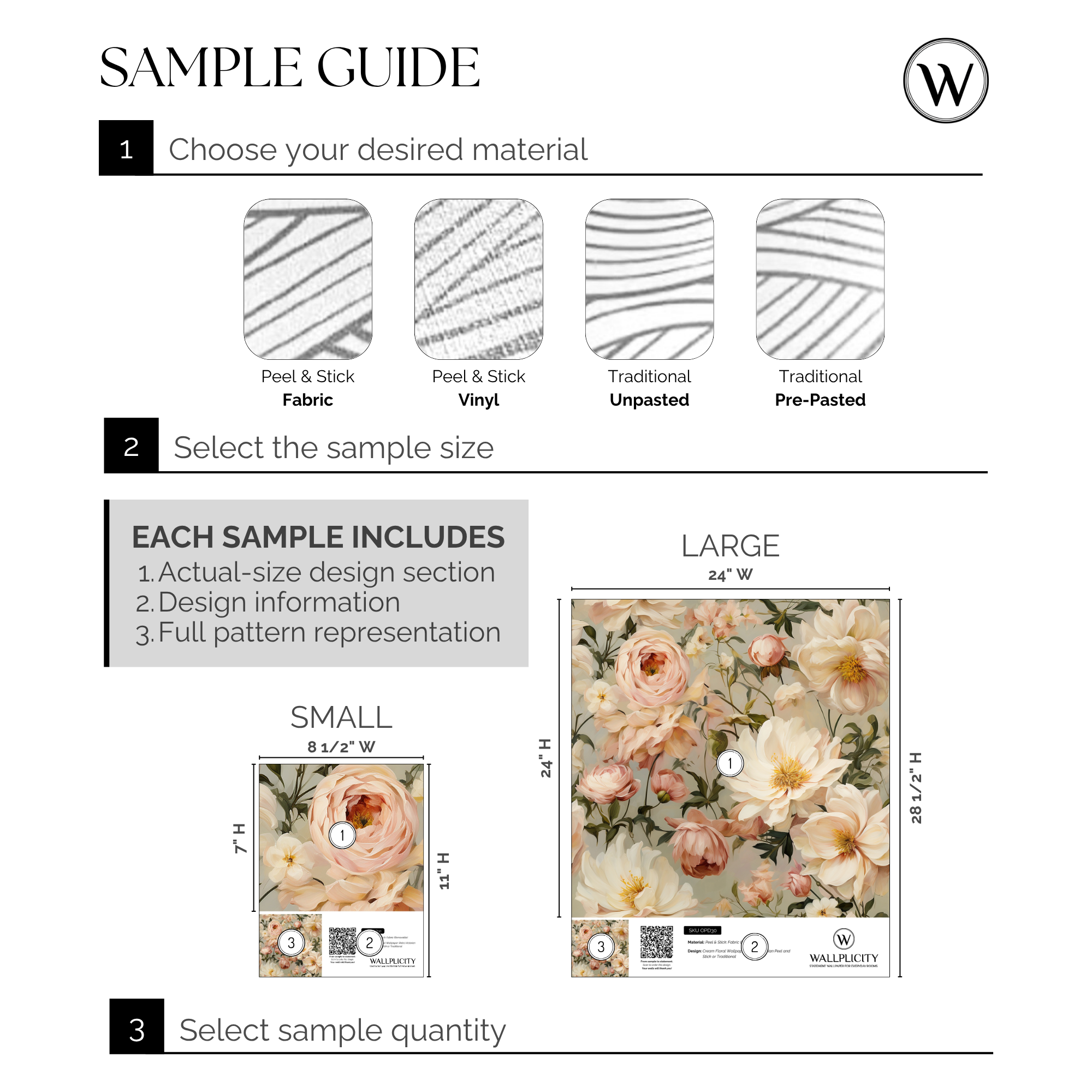 Parlor Cream wallpaper sample guide