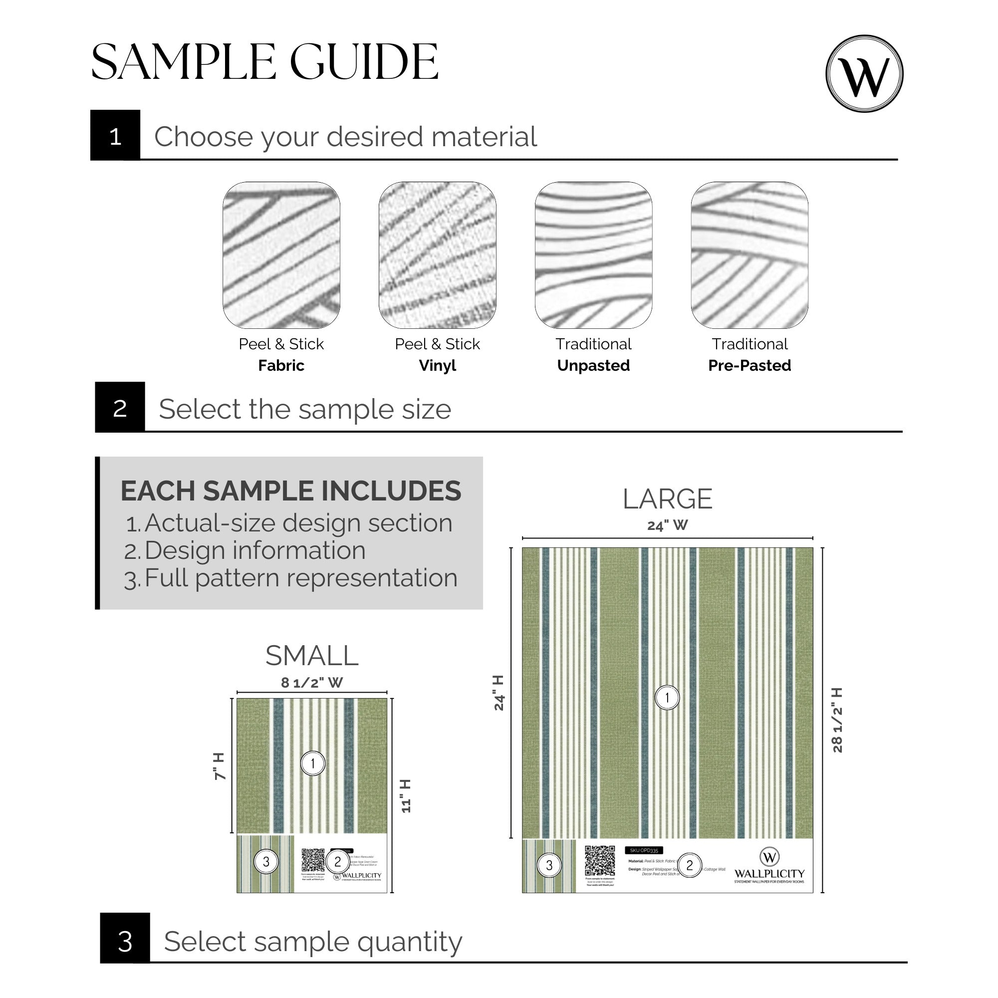 Cottage Stripe wallpaper sample guide